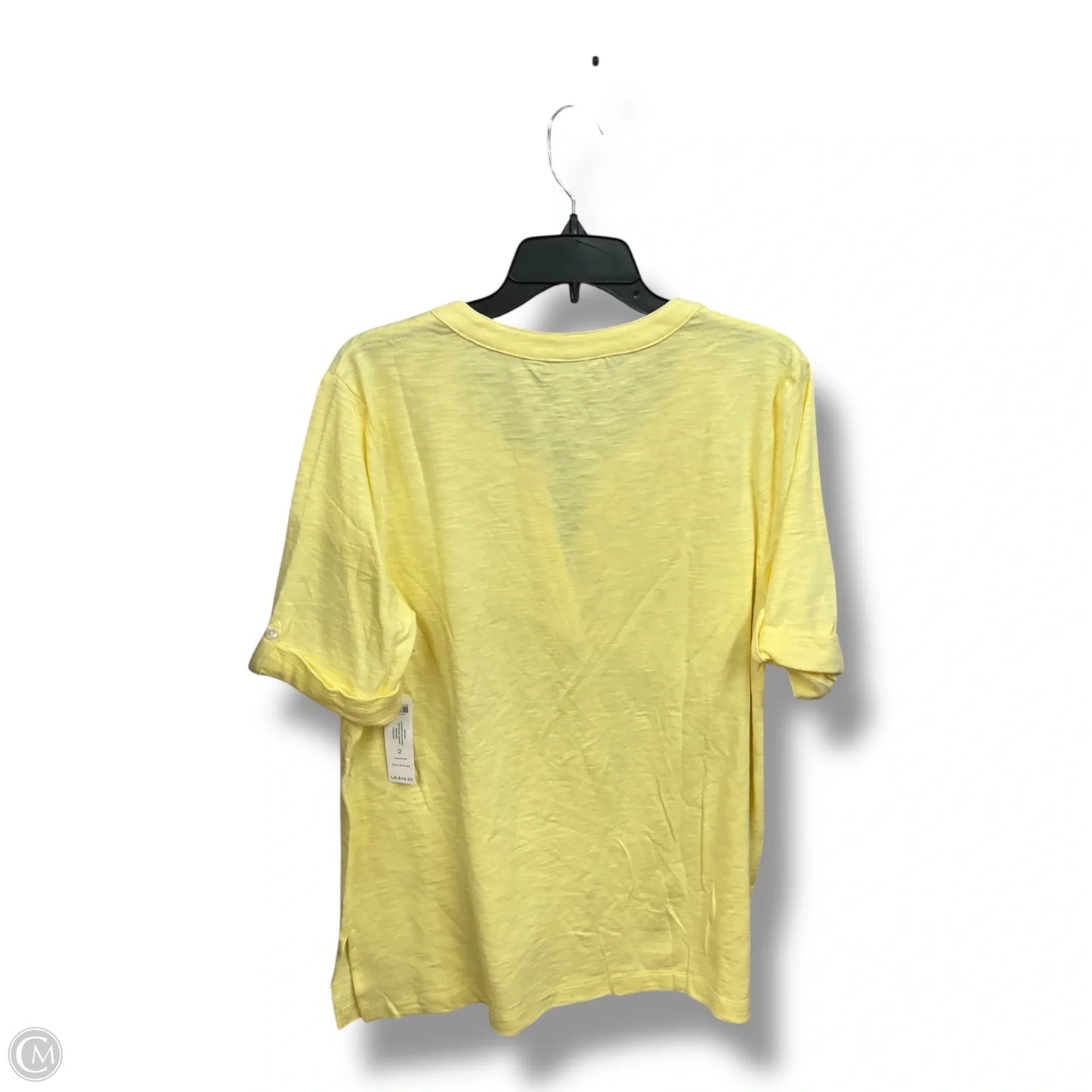 Top Short Sleeve Basic By Chicos In Yellow, Size: L