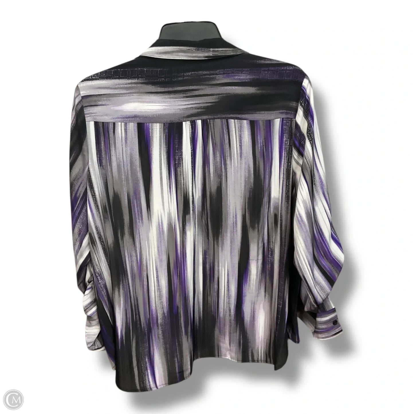 Blouse Long Sleeve By Dana Buchman In Multi-colored, Size: L
