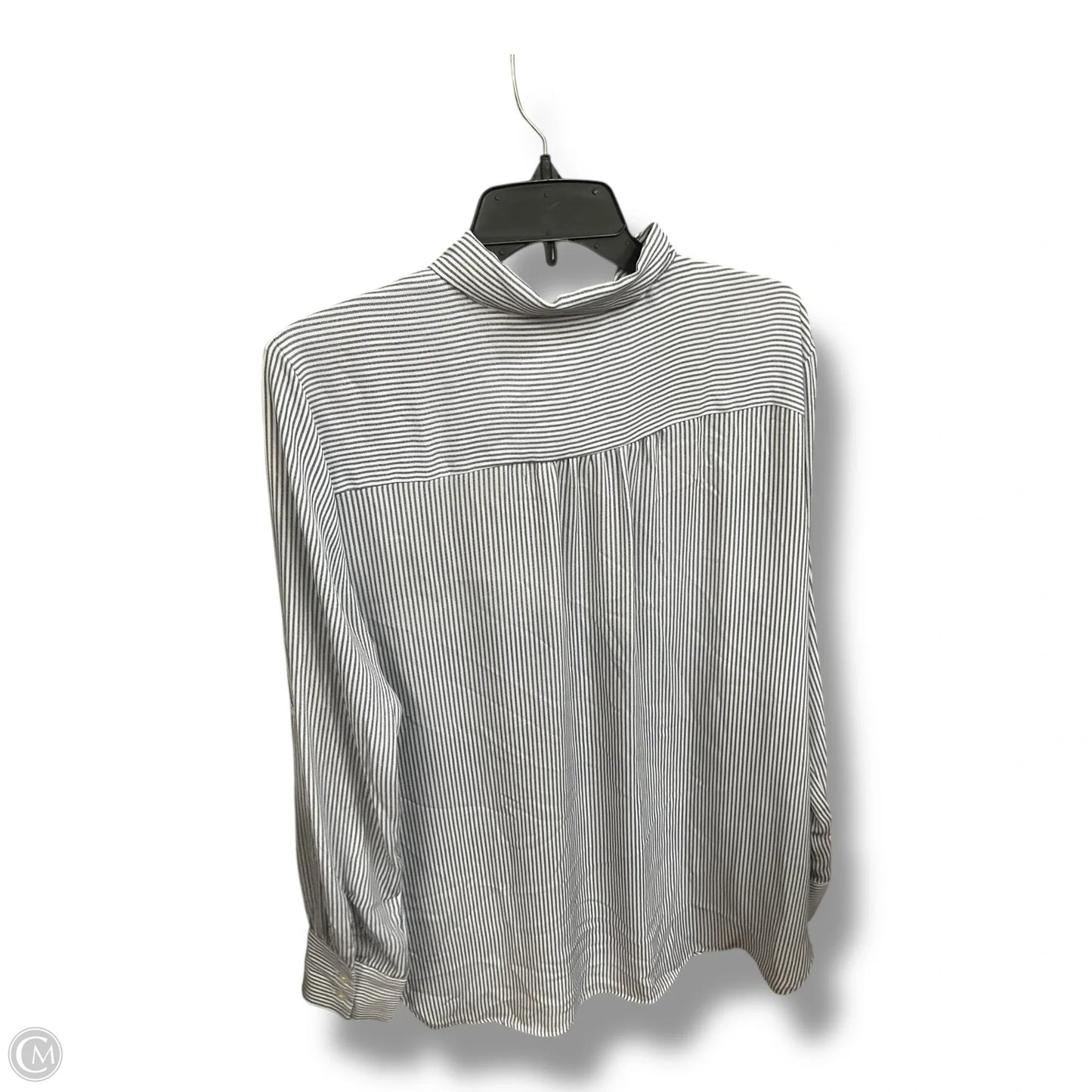 Blouse Long Sleeve By Loft In Striped Pattern, Size: L