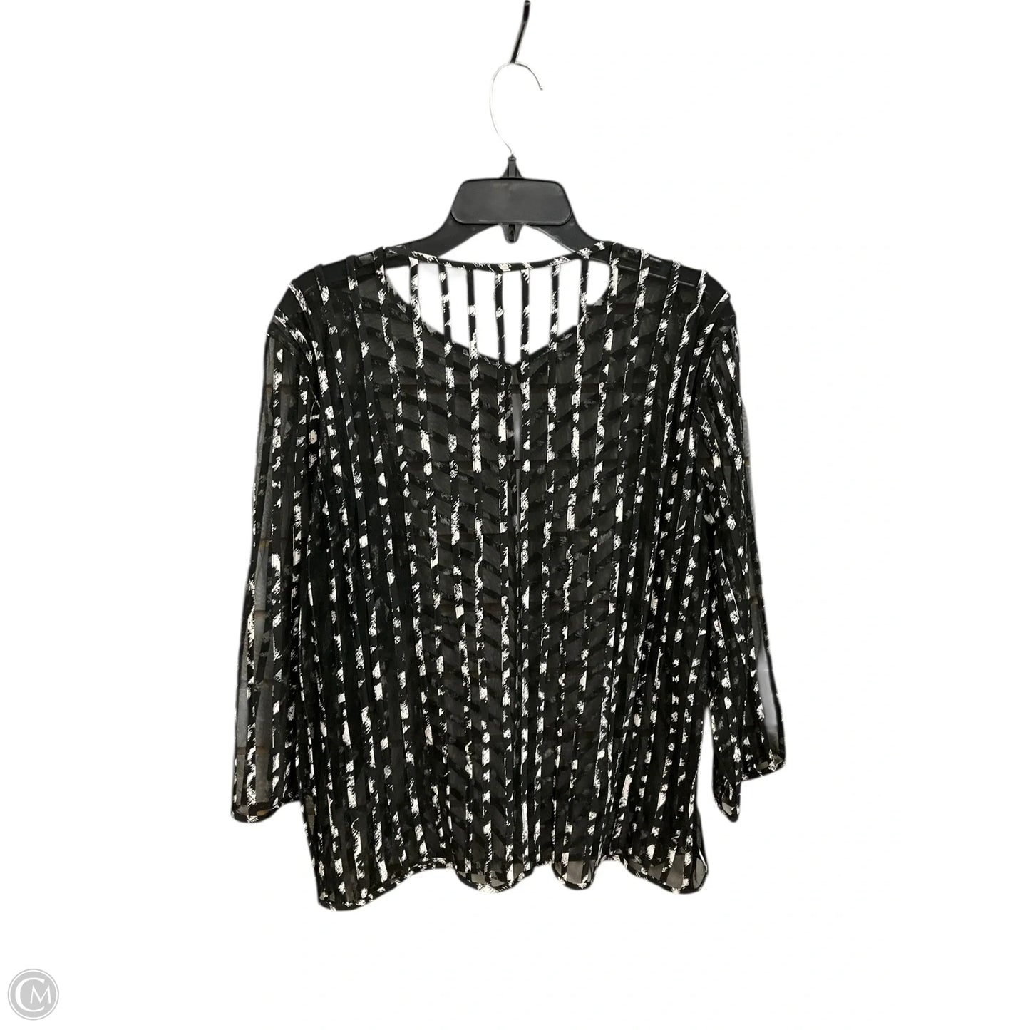 Cardigan By Chicos In Black & White, Size: Xl