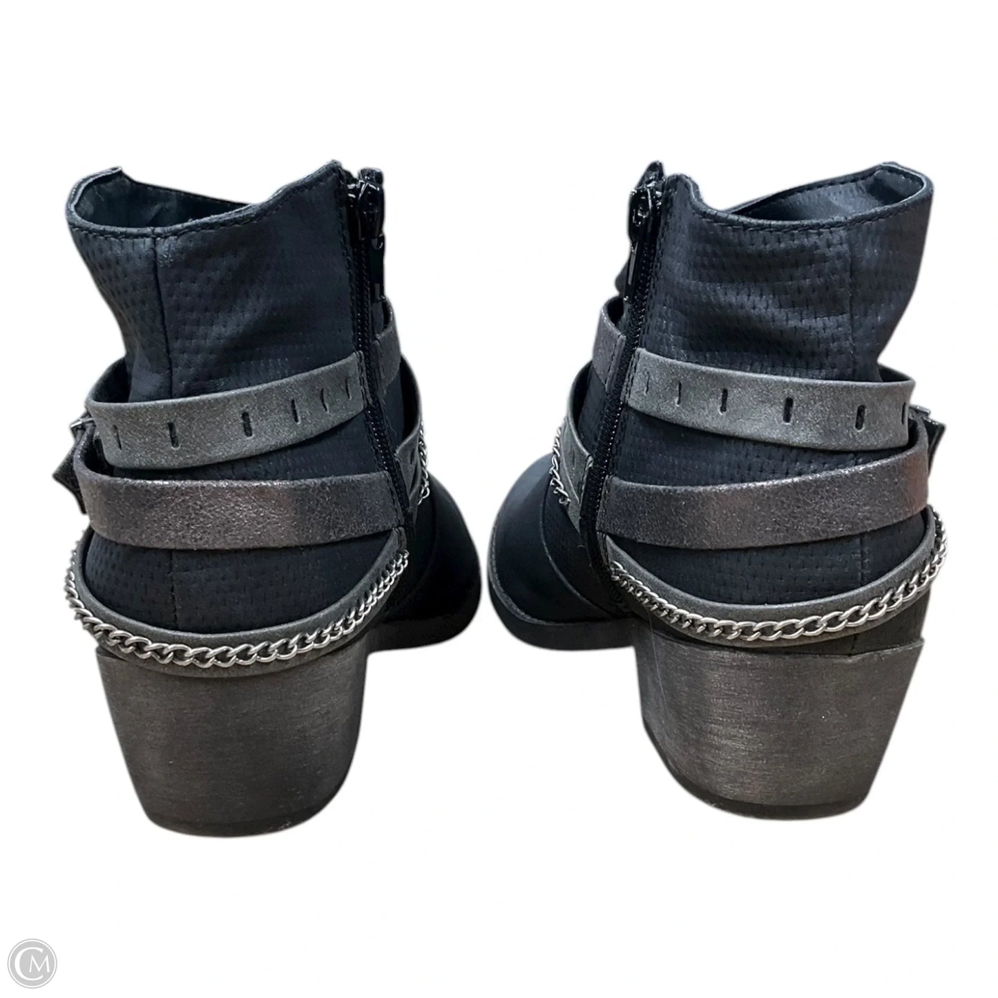 Boots Ankle Heels By Jelly Pop In Black & Grey, Size: 7.5