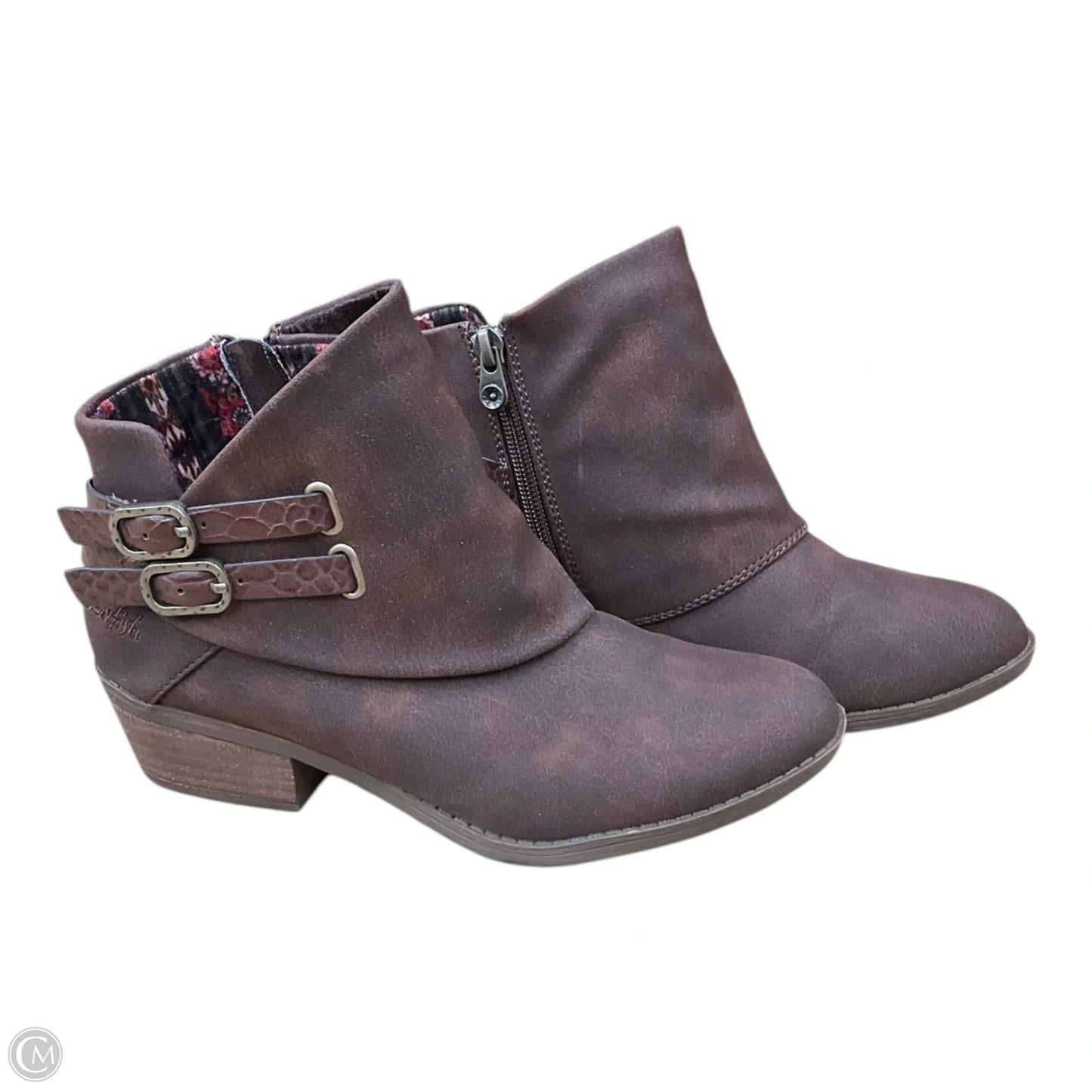 Boots Ankle Heels By Blowfish In Brown, Size: 7.5