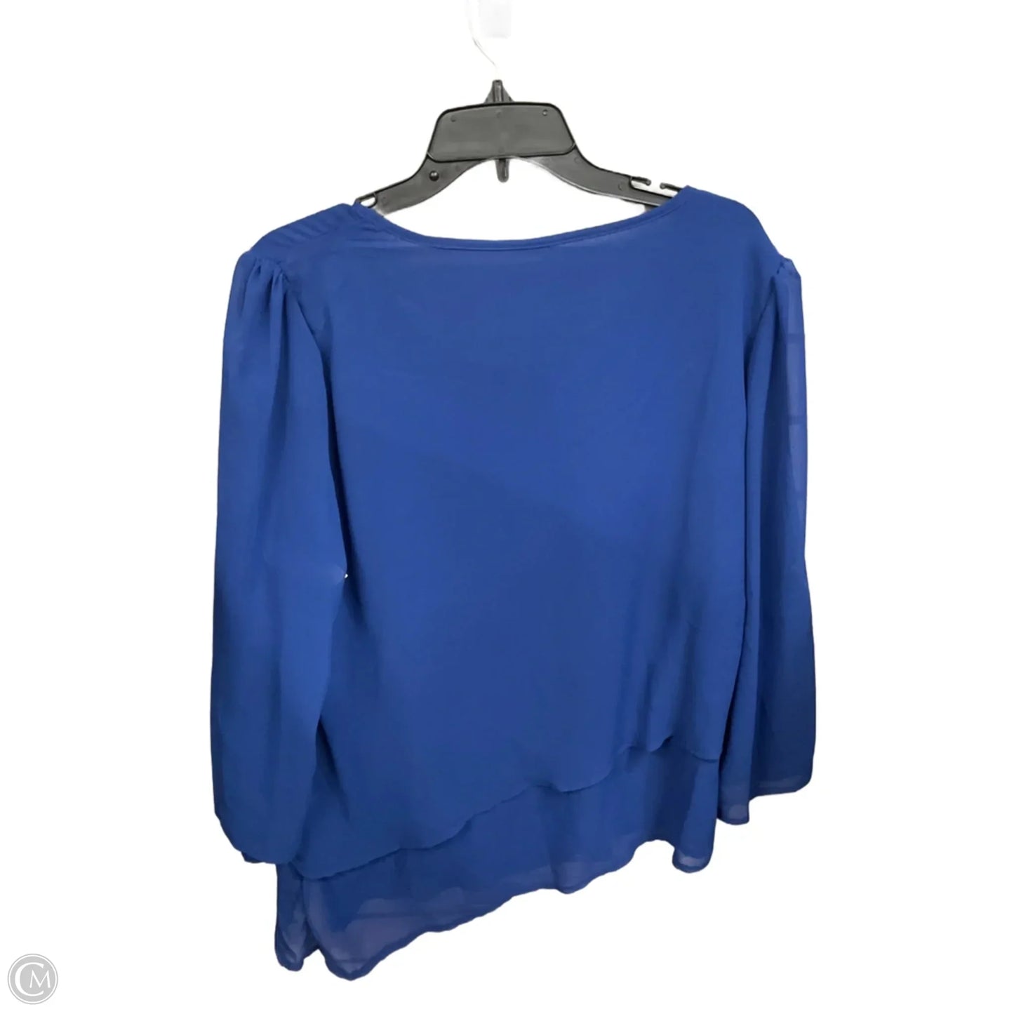 Blouse 3/4 Sleeve By Emery Rose In Blue, Size: Xl