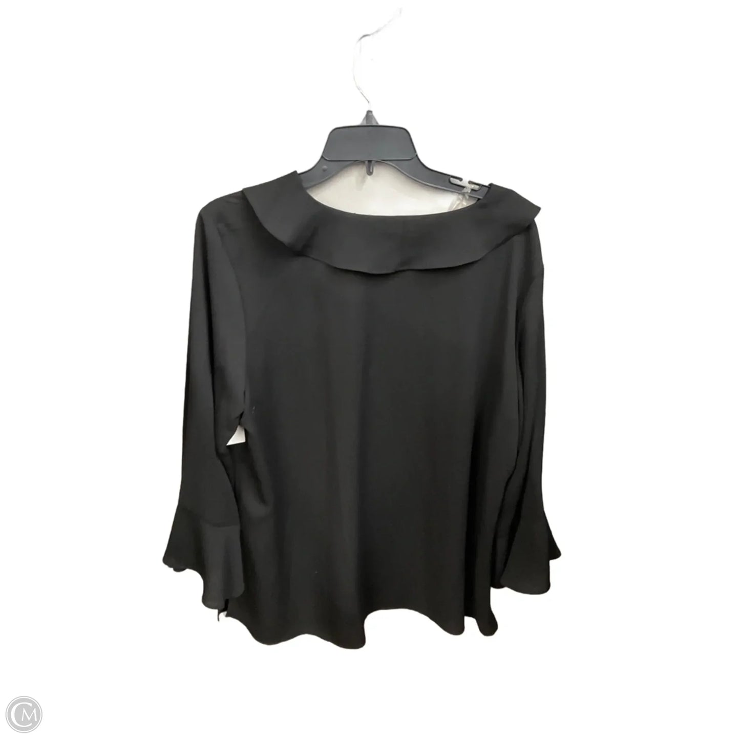 Blouse Long Sleeve By Investments In Black, Size: 1x