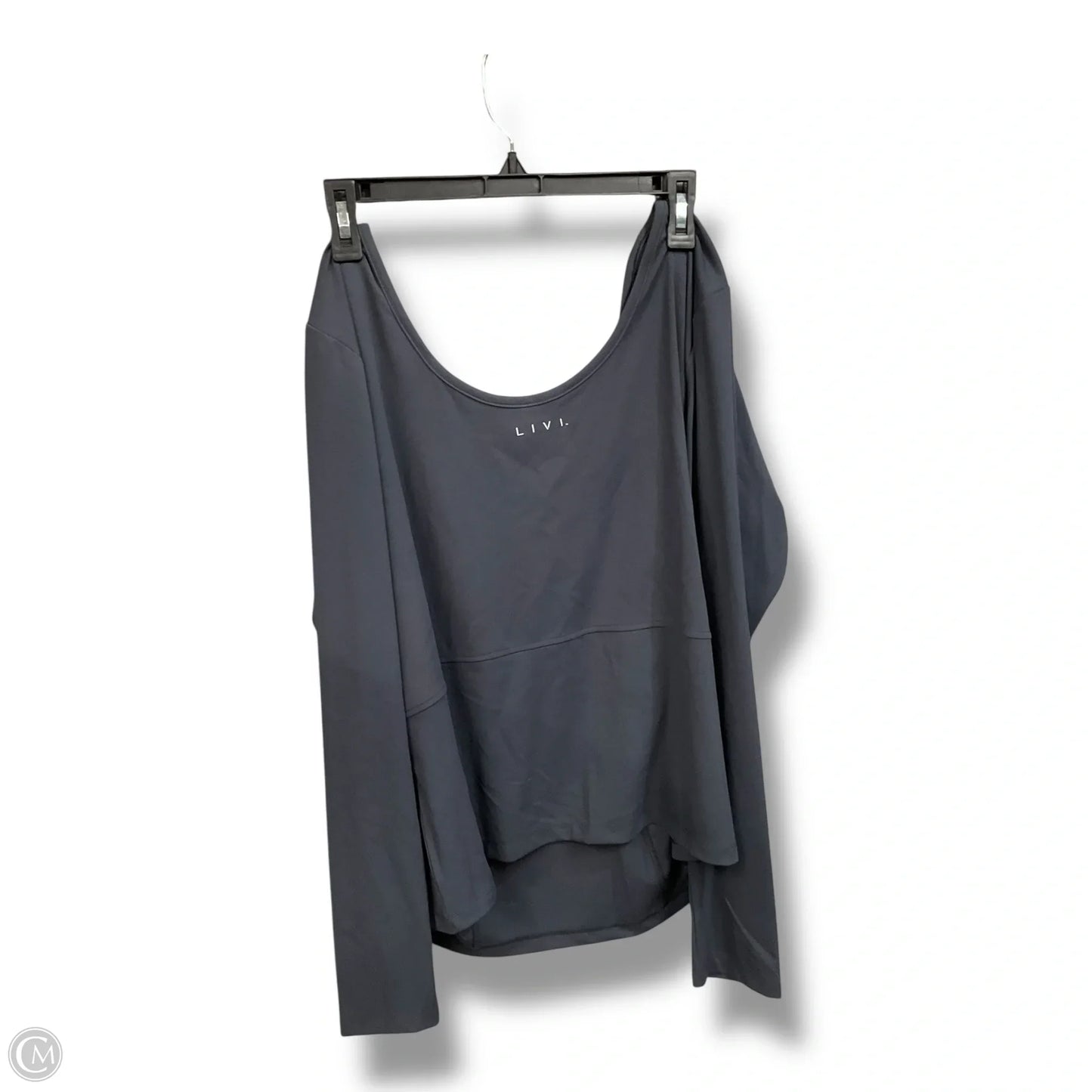 Athletic Top Long Sleeve Crewneck By Livi Active In Grey, Size: 2x