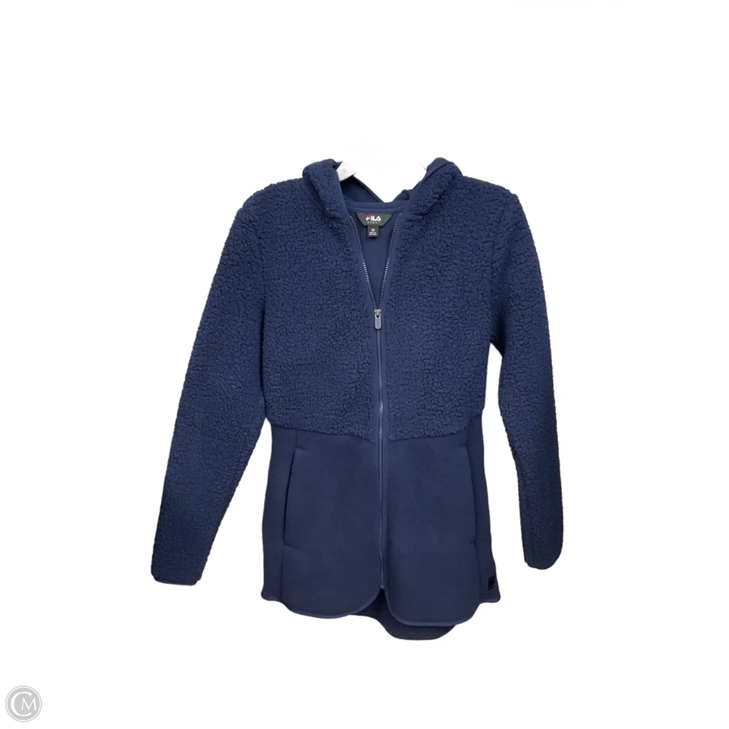 Jacket Faux Fur & Sherpa By Fila In Navy, Size: Xs