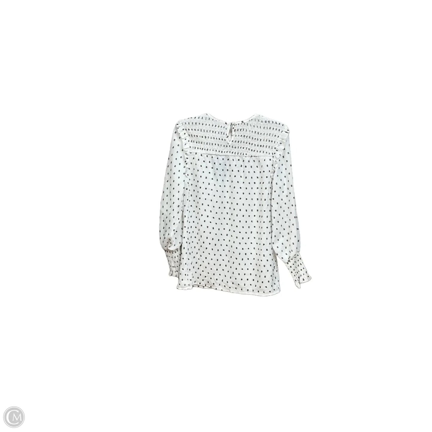 Blouse Long Sleeve By Clothes Mentor In Black & White, Size: S
