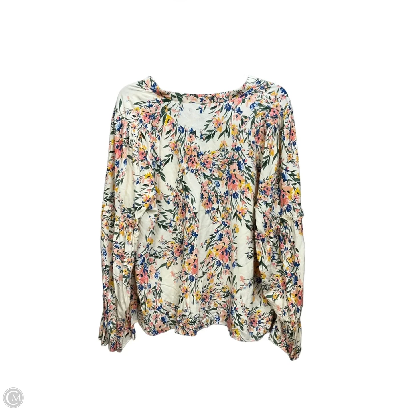Blouse Long Sleeve By Eloquii In Floral Print, Size: Xl
