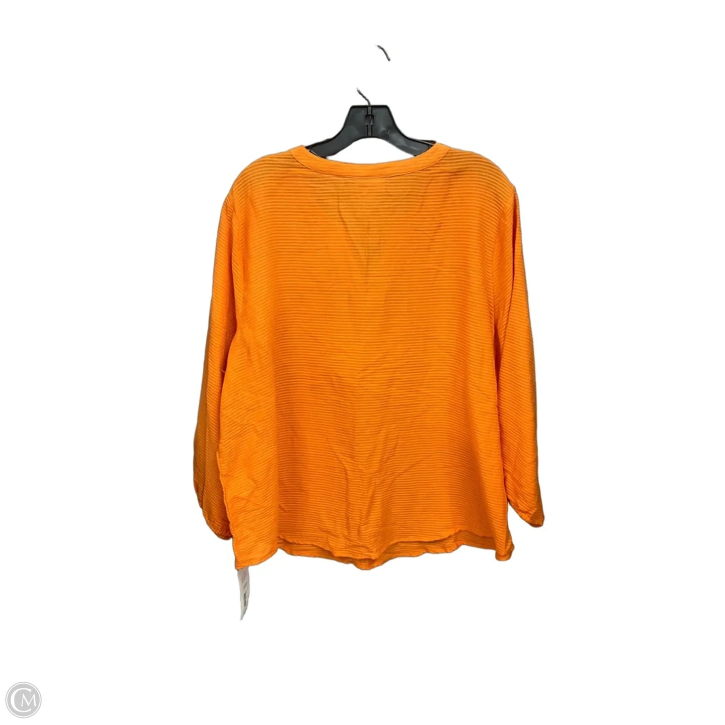 Top 3/4 Sleeve Basic By Liz Claiborne In Orange, Size: Xxl