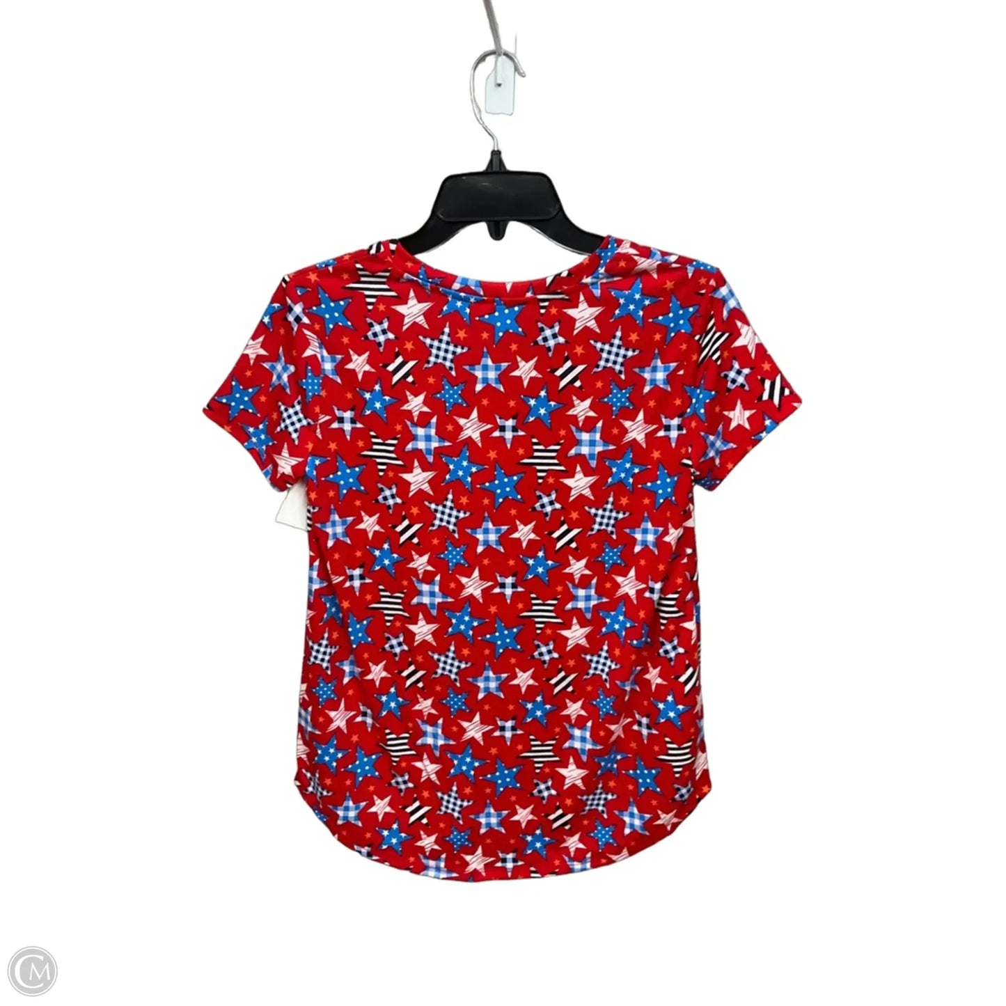 Top Short Sleeve By Freshman In Blue & Red & White, Size: S