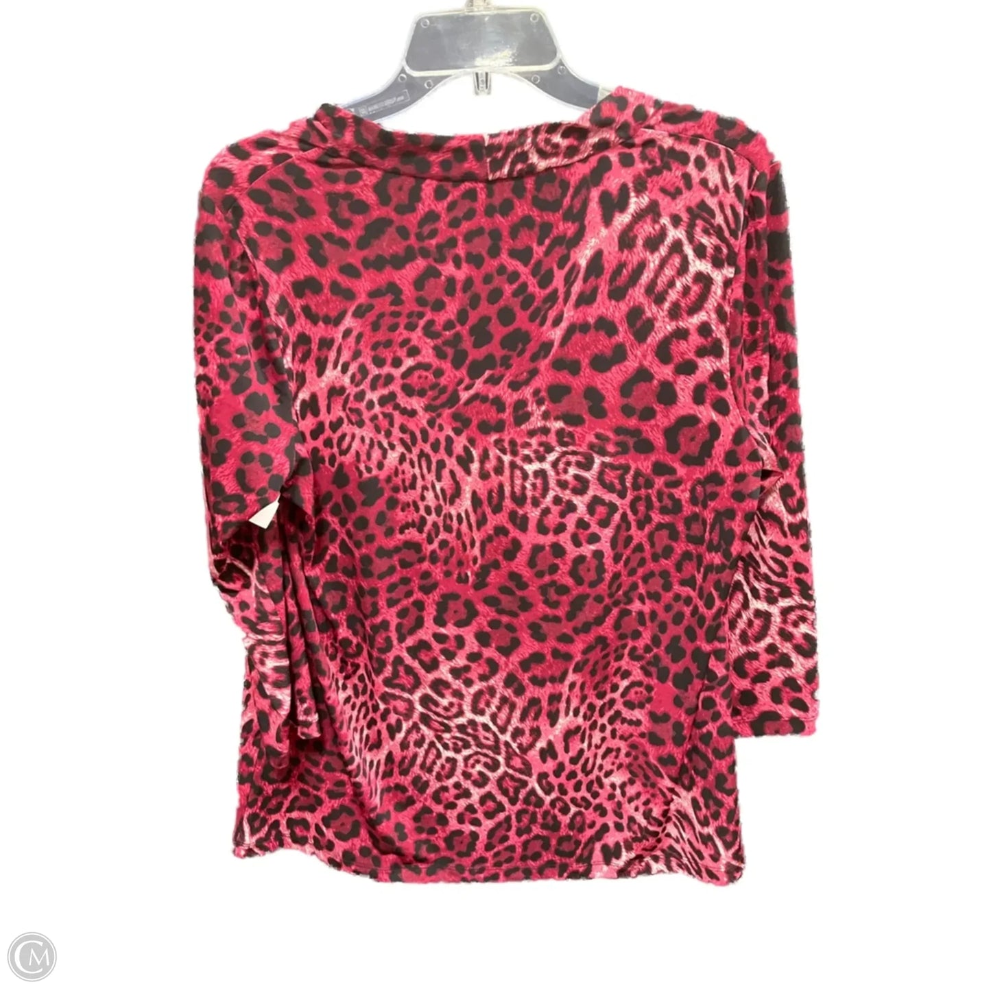 Top 3/4 Sleeve Basic By Clothes Mentor In Animal Print, Size: M