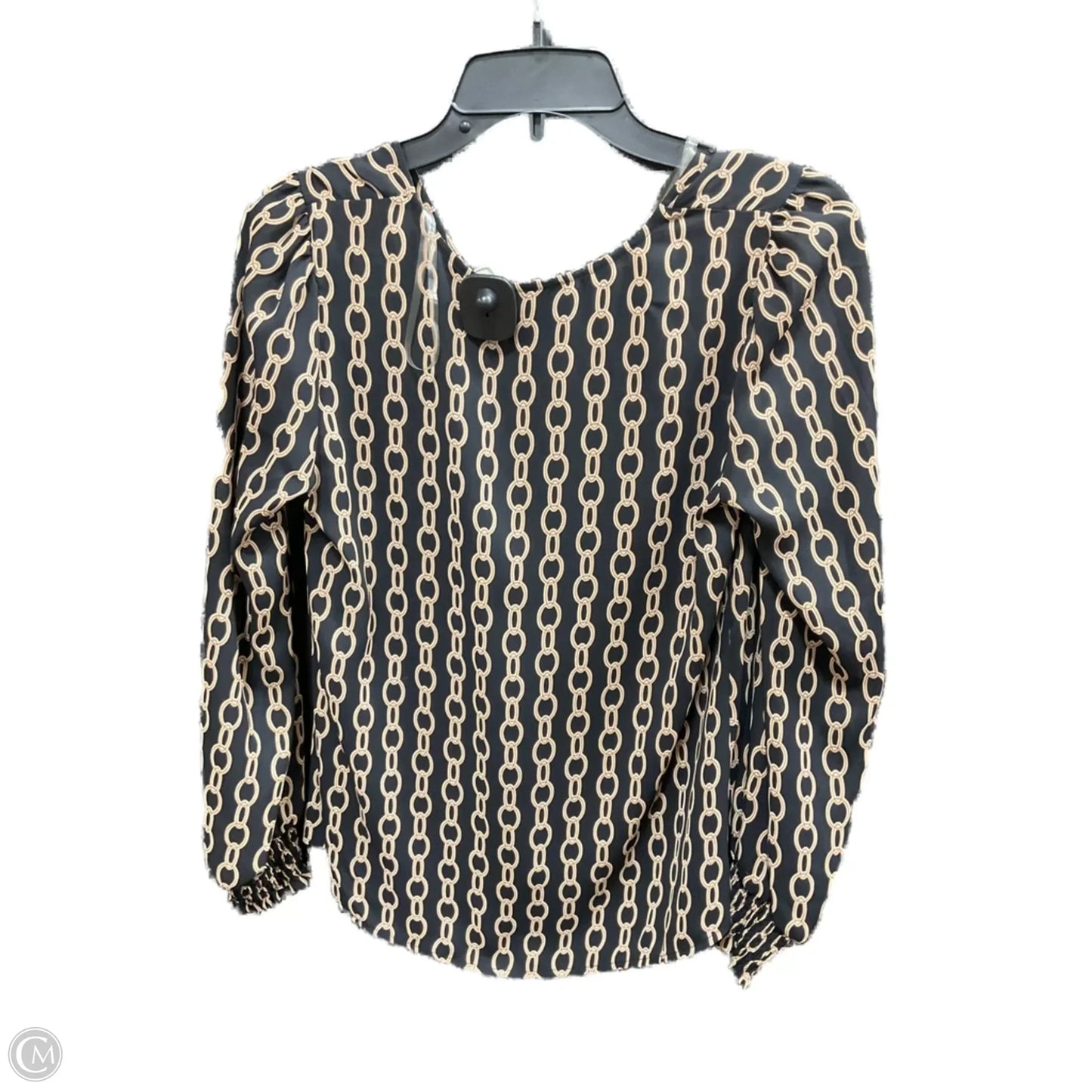 Top Long Sleeve Basic By Worthington In Black & Gold, Size: Xs