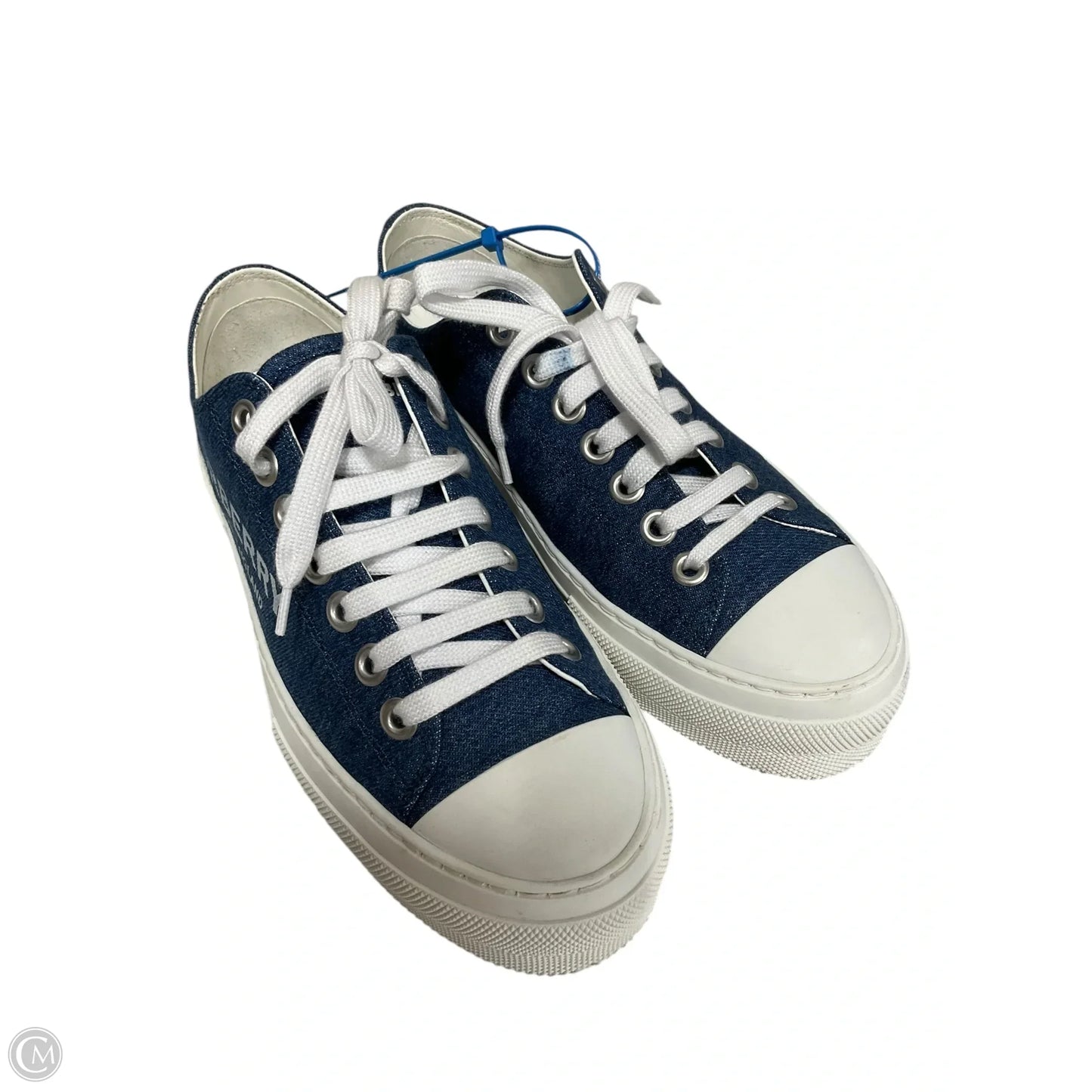 Shoes Luxury Designer By Burberry In Blue & White, Size: 8.5