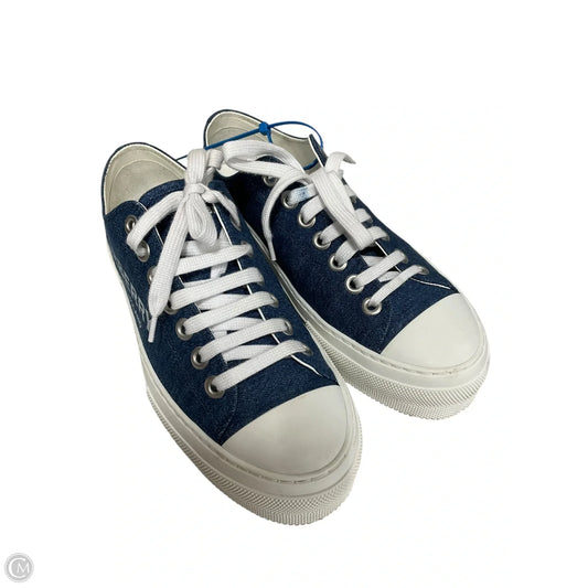 Shoes Luxury Designer By Burberry In Blue & White, Size: 8.5