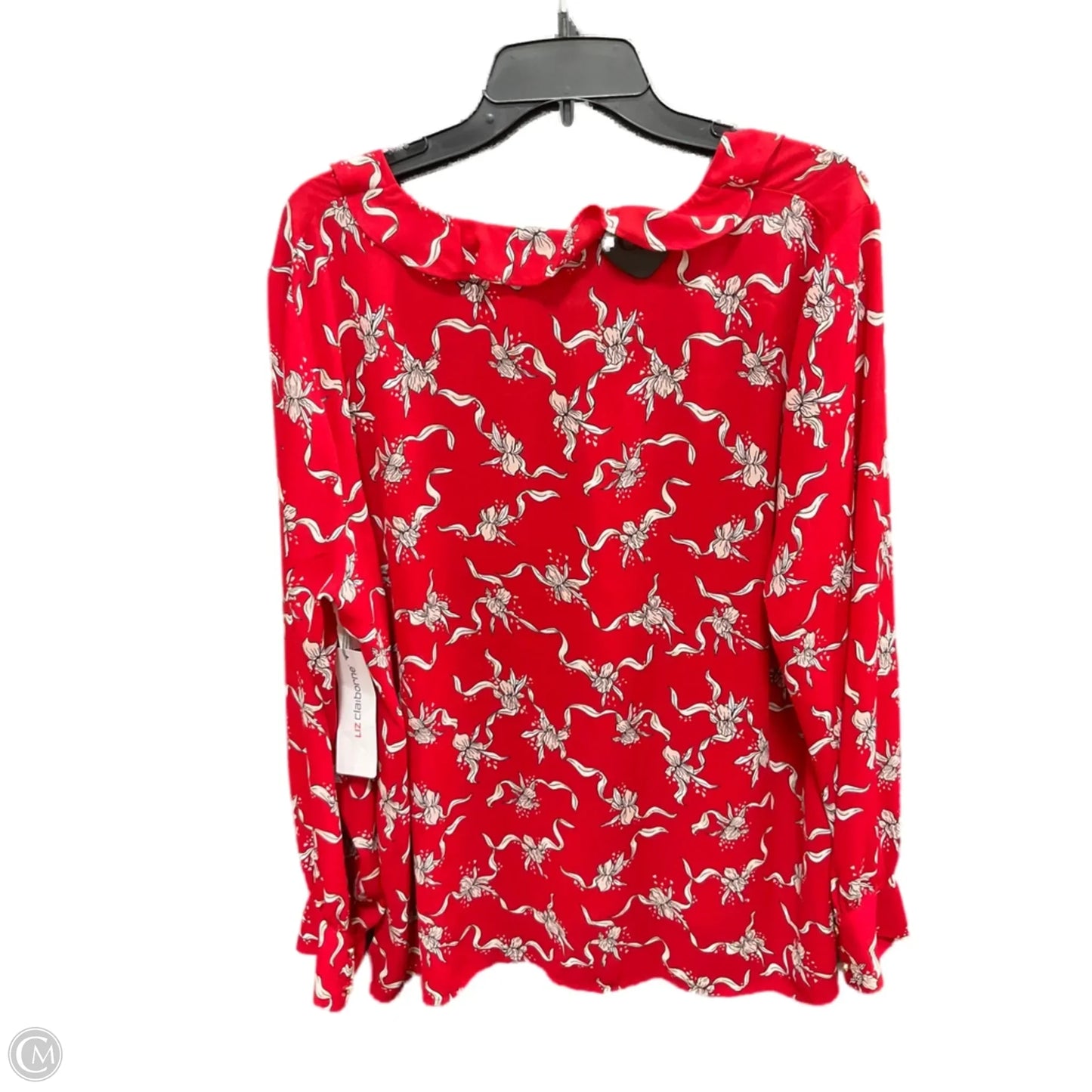 Top Long Sleeve Basic By Liz Claiborne In Red, Size: Xl