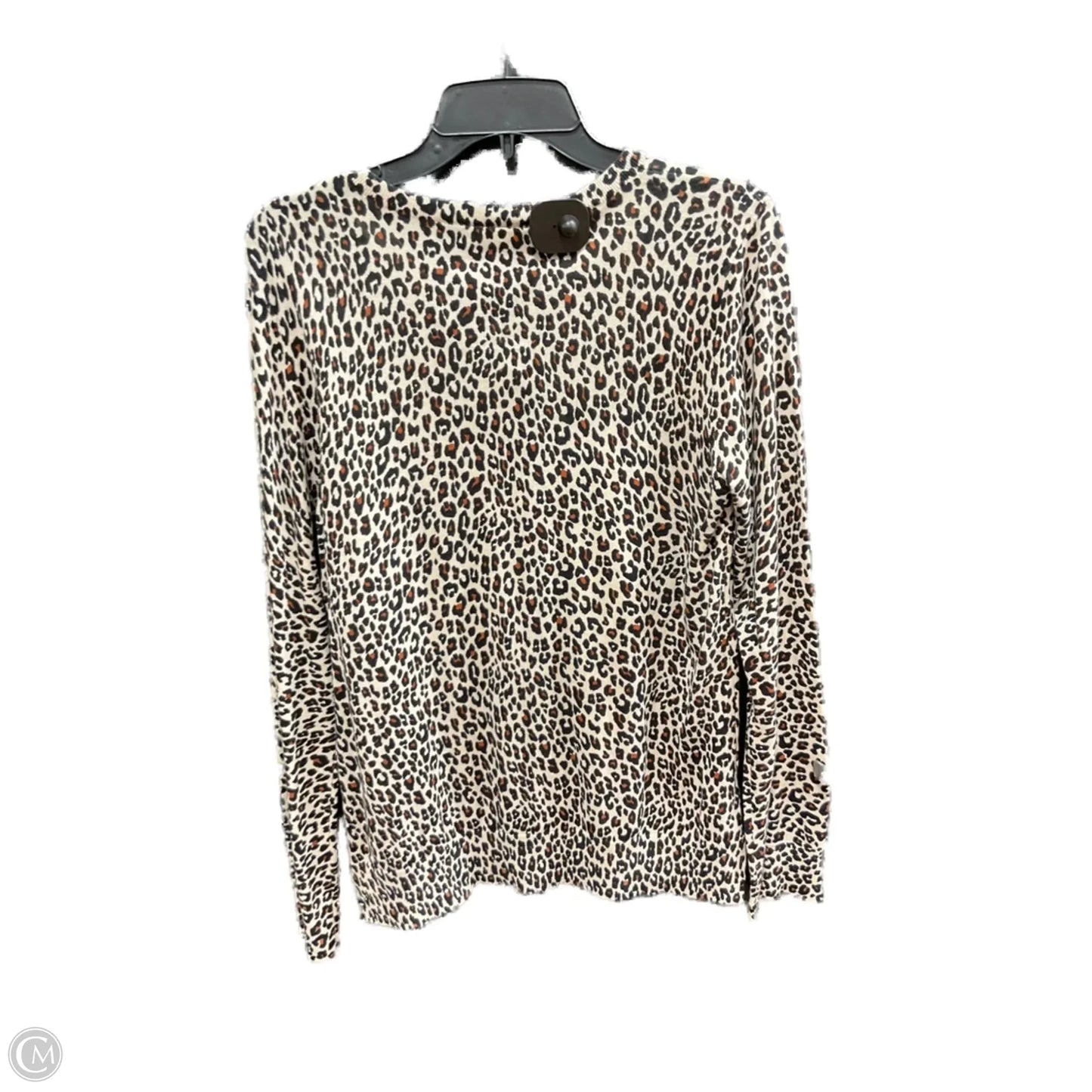 Sweater Cardigan By Loft In Animal Print, Size: L