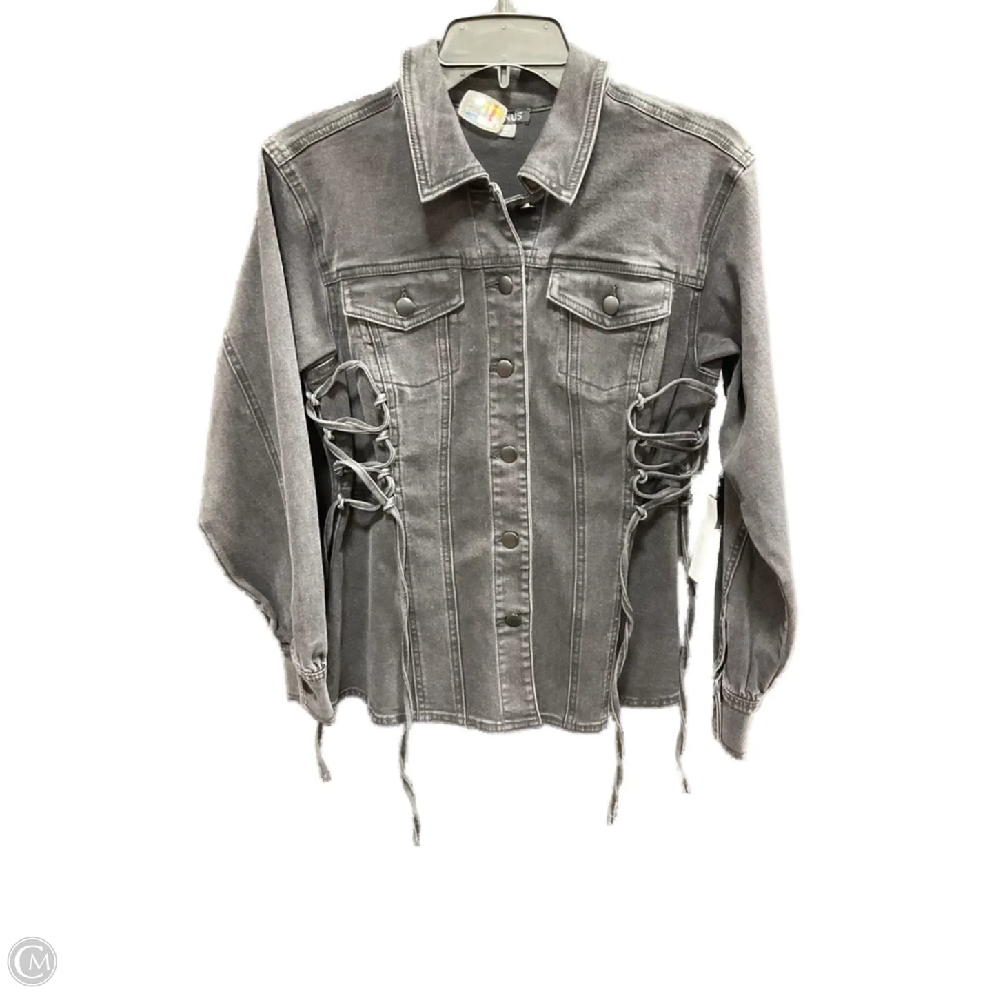 Jacket Denim By Venus In Black, Size: 4