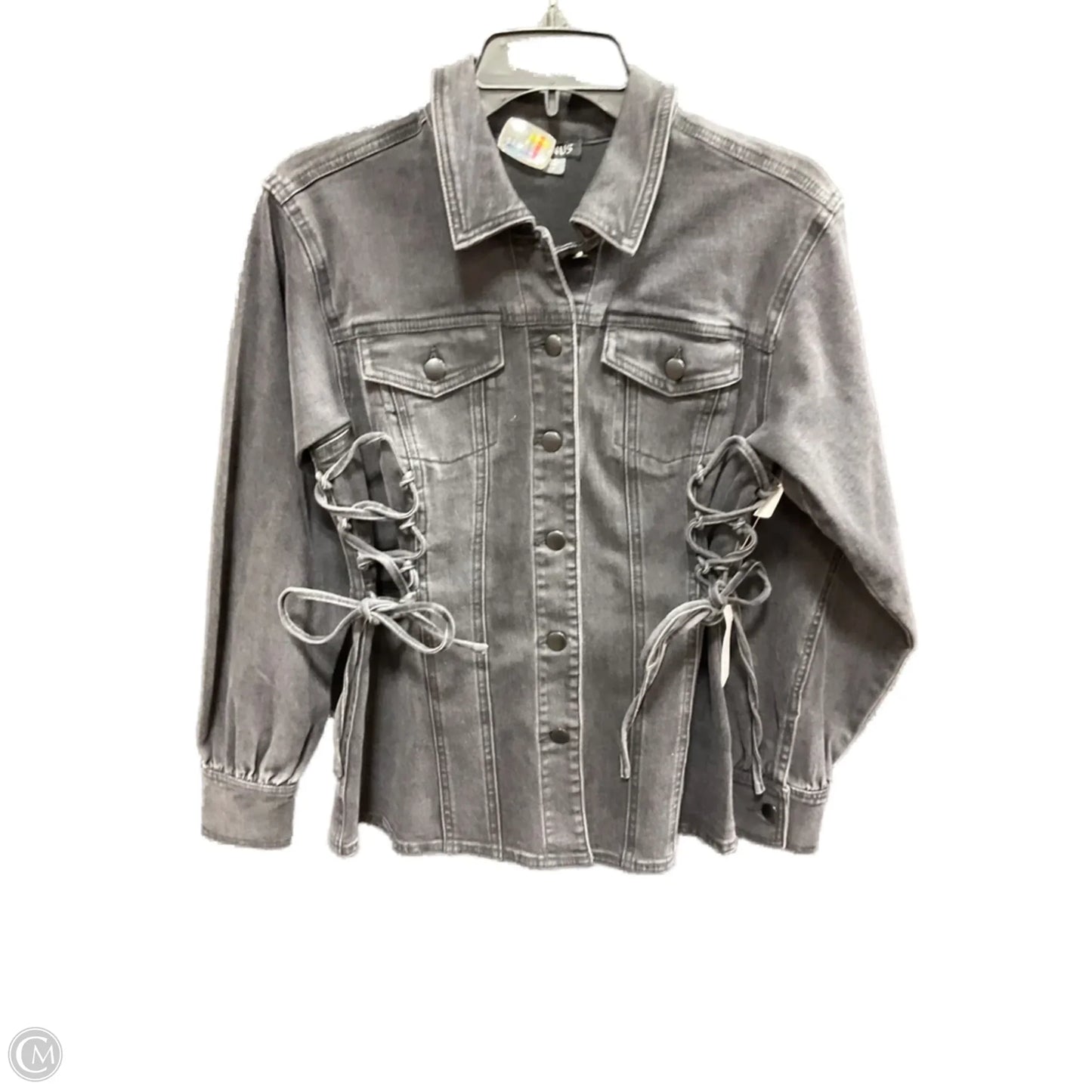 Jacket Denim By Venus In Black, Size: 4