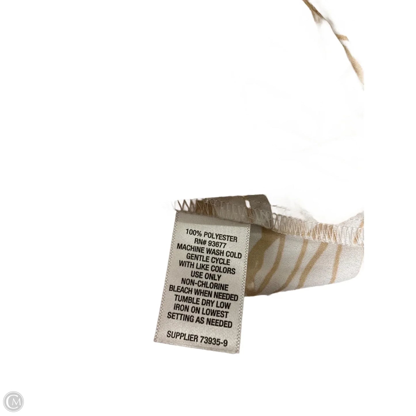 Top Sleeveless By Liz Claiborne In Tan & White, Size: L