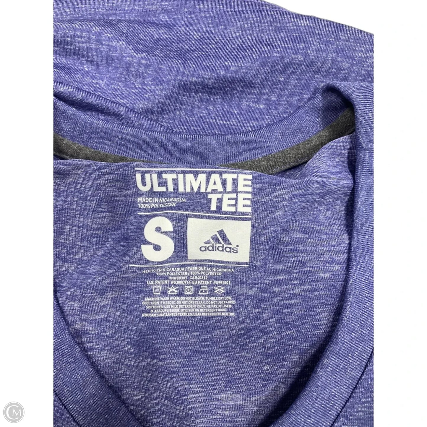 Athletic Top Short Sleeve By Adidas In Purple, Size: S