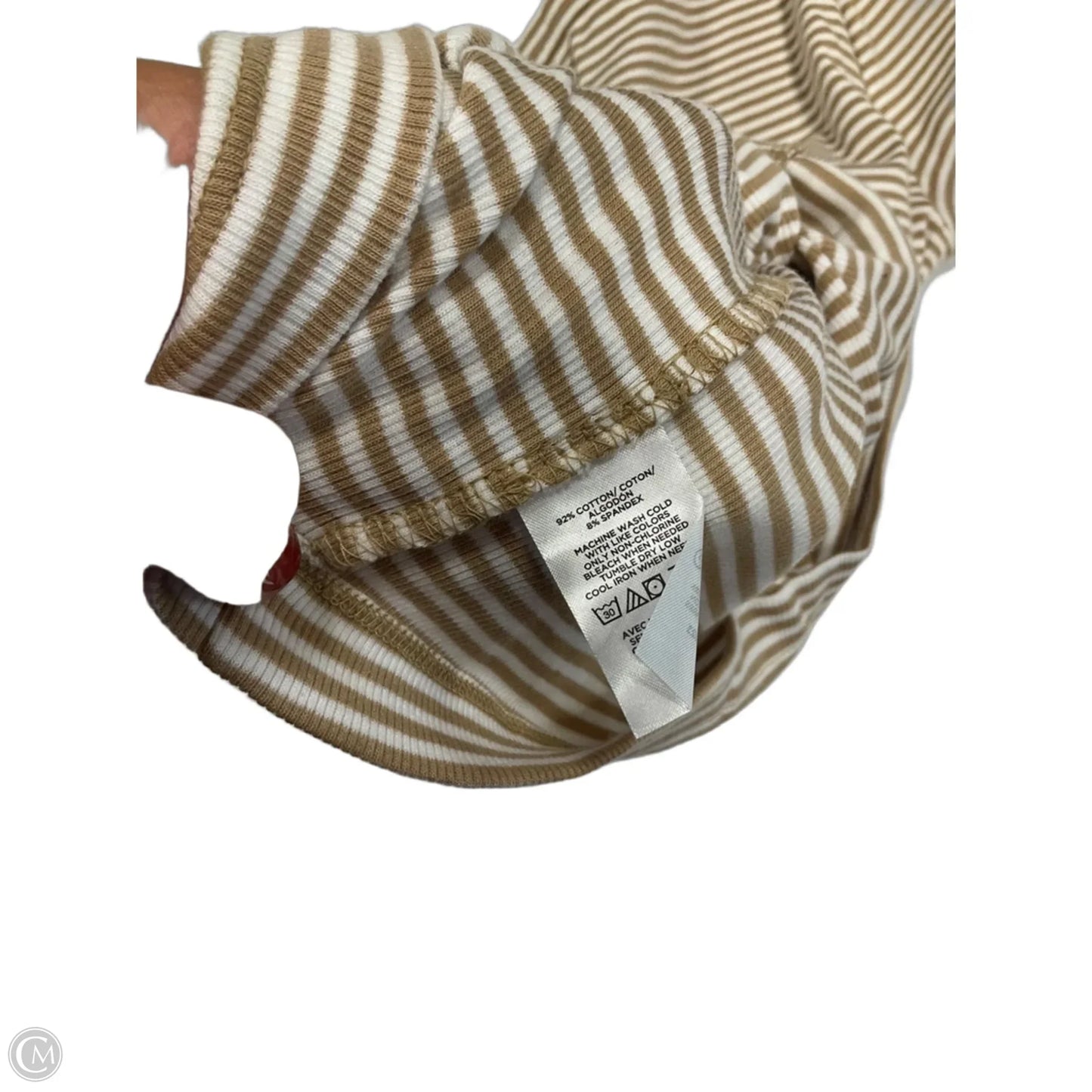 Top Short Sleeve By Loft In Striped Pattern, Size: M