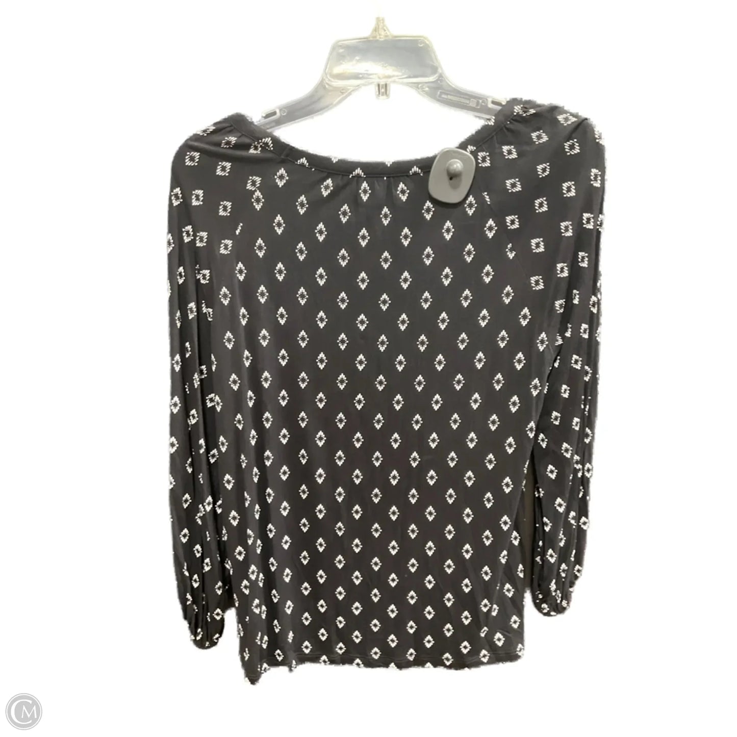 Top Long Sleeve Basic By Old Navy In Black & White, Size: S