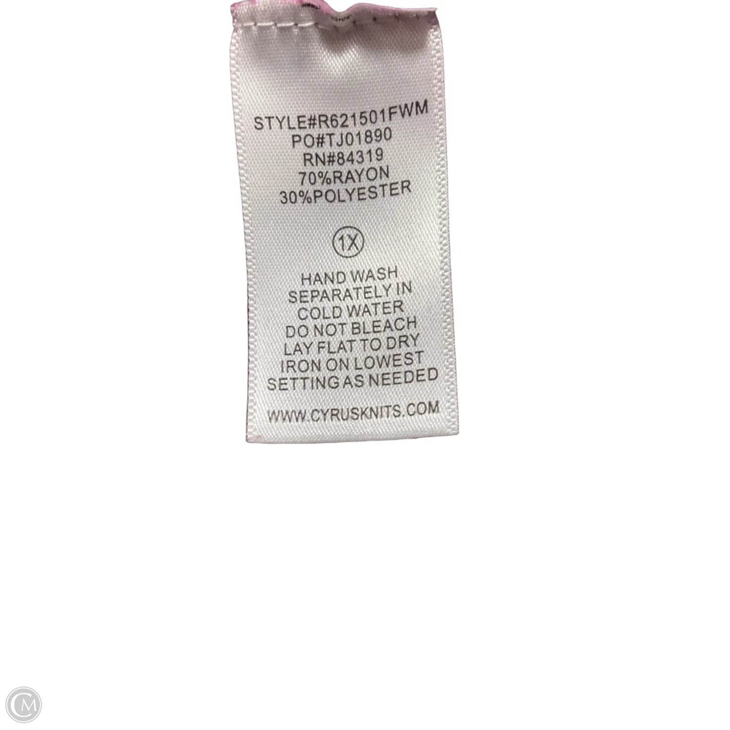 Top Long Sleeve By Cyrus In Pink, Size: 1x