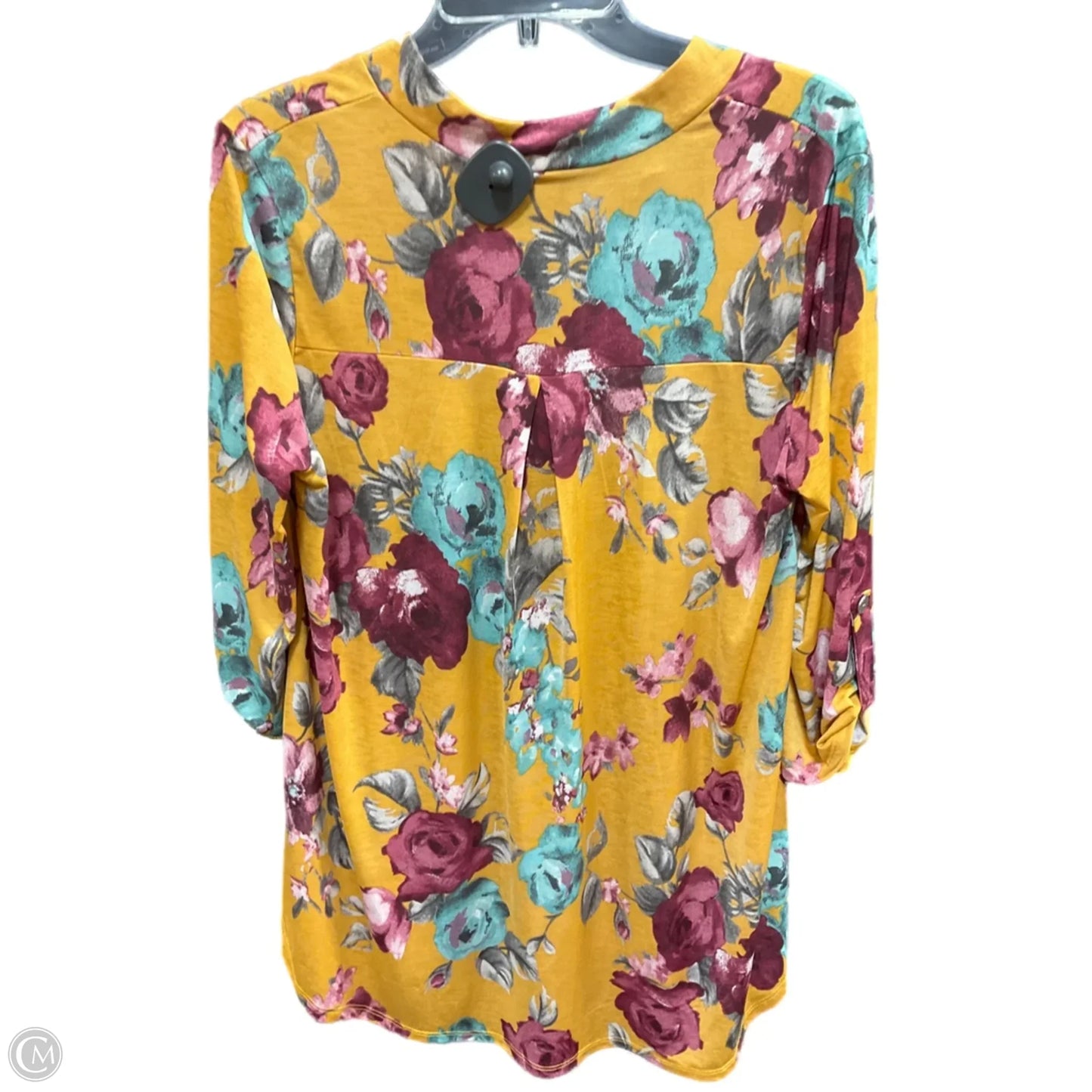 Top 3/4 Sleeve By Clothes Mentor In Yellow, Size: M