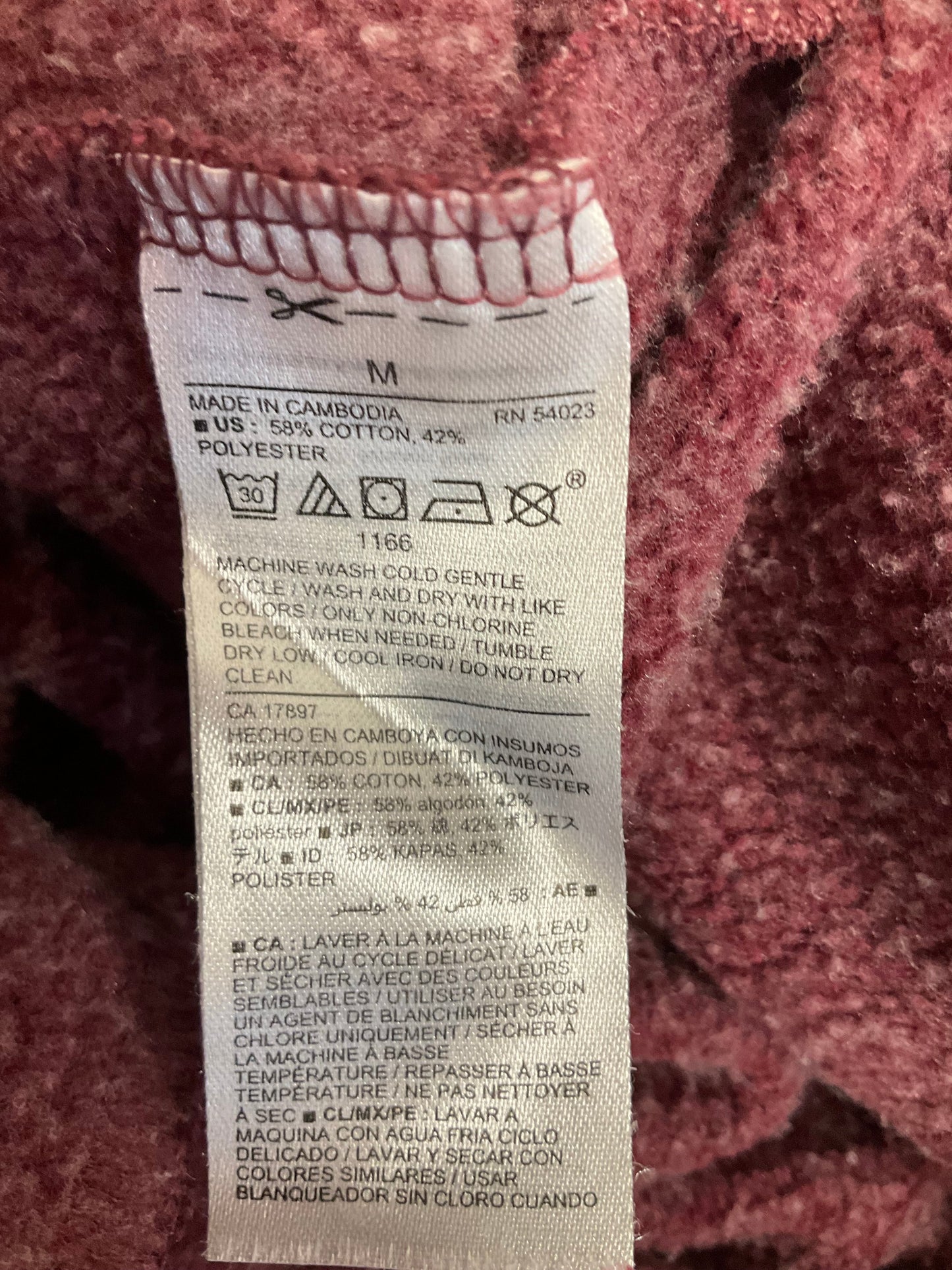 Athletic Sweatshirt Hoodie By Old Navy In Red, Size: M