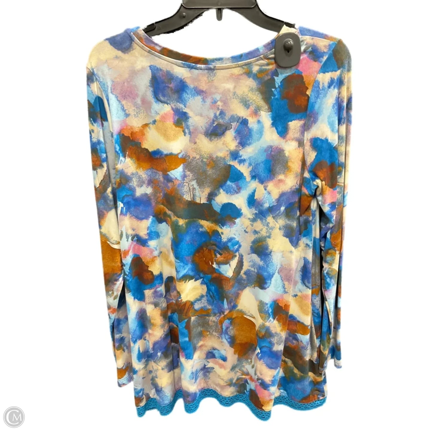 Top Long Sleeve By Logo In Blue & Orange, Size: S