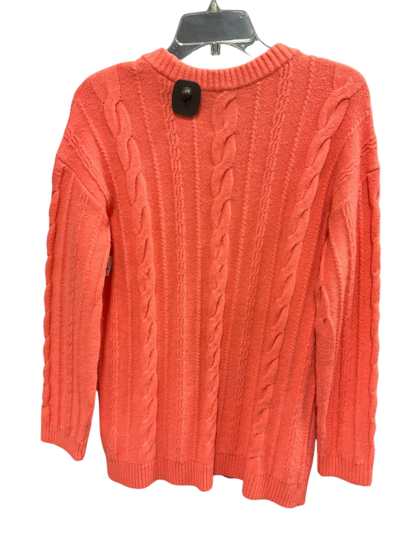Sweater Cardigan By Talbots In Coral, Size: L
