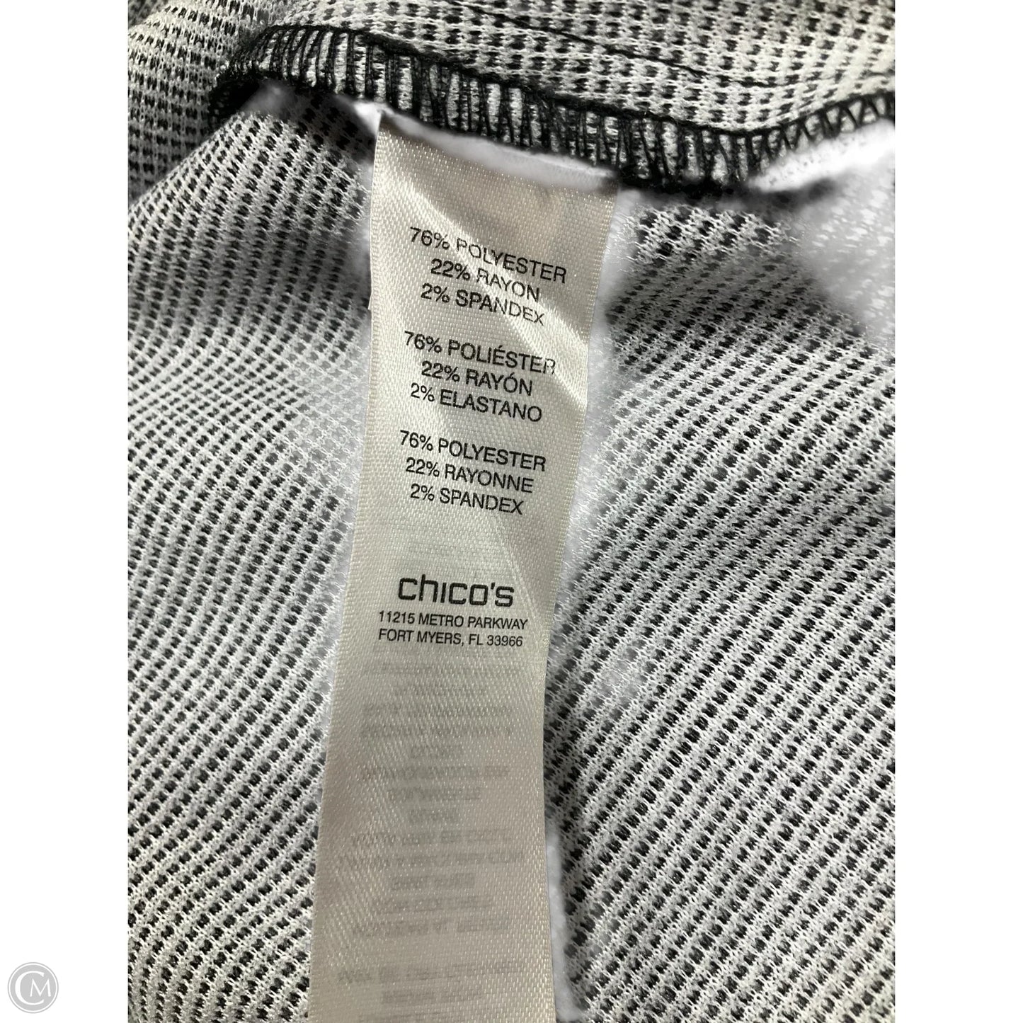 Sweater Cardigan By Chicos In Black & White, Size: L