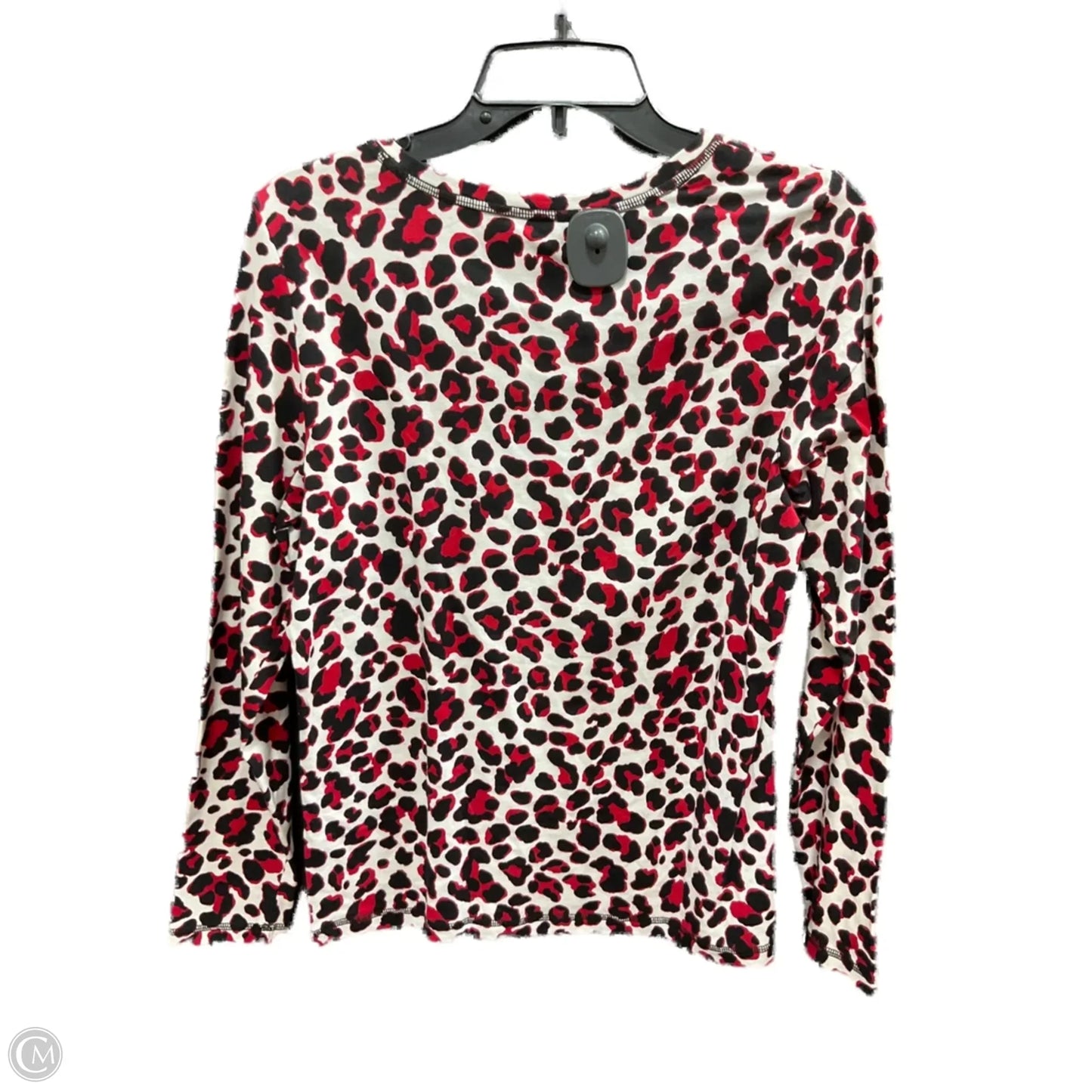 Top Long Sleeve By Christopher And Banks In Red & White, Size: S