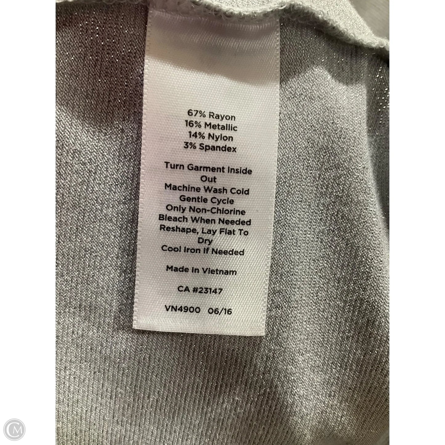 Top Long Sleeve By Talbots In Silver, Size: L