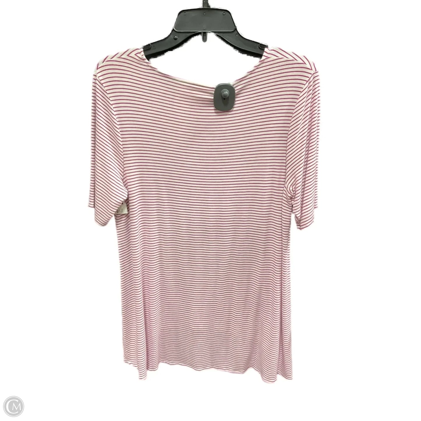 Top Short Sleeve By Chicos In Purple & White, Size: M