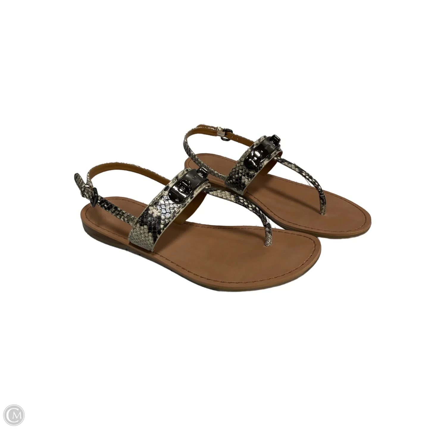 Sandals Designer By Coach In Snakeskin Print, Size: 8