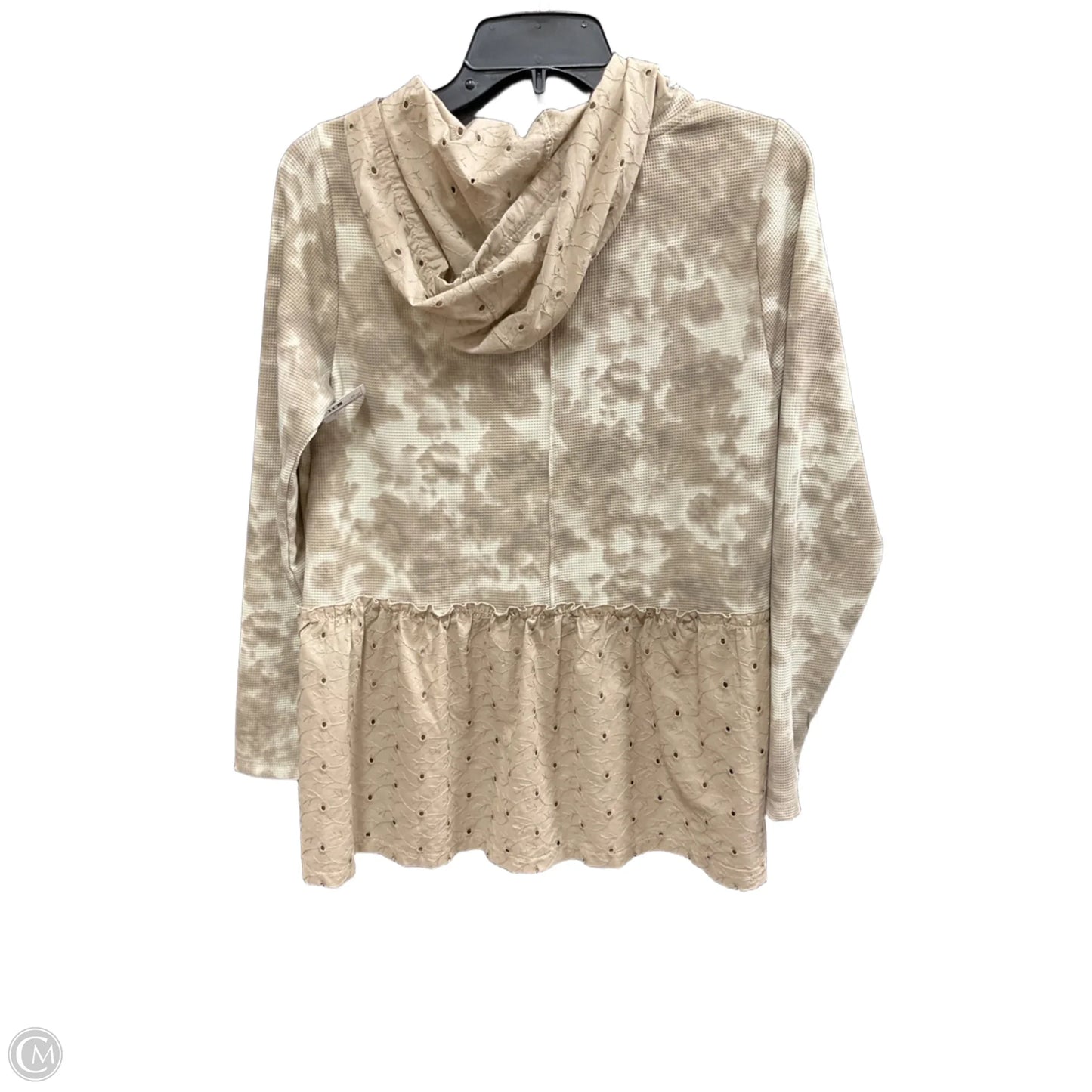 Top Long Sleeve By Logo In Taupe, Size: Xs