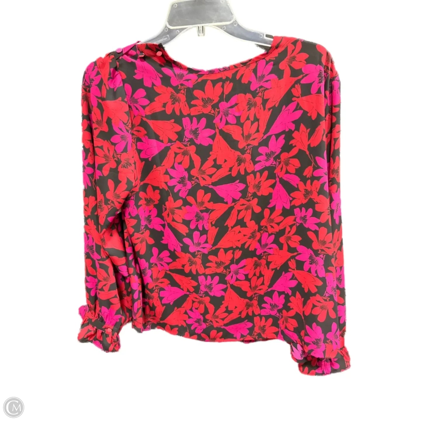 Top Long Sleeve By J. Crew In Pink & Red, Size: L