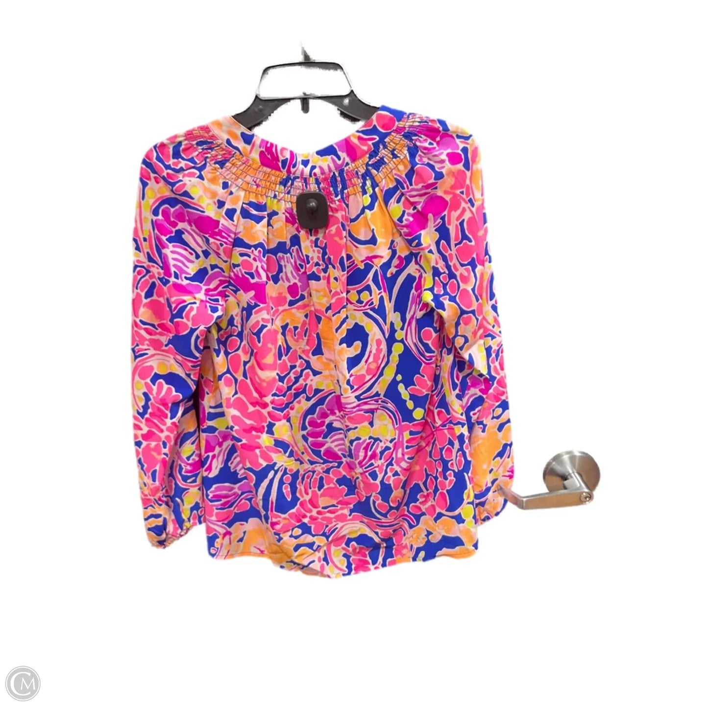 Top Long Sleeve Designer By Lilly Pulitzer In Orange & Pink, Size: Xs