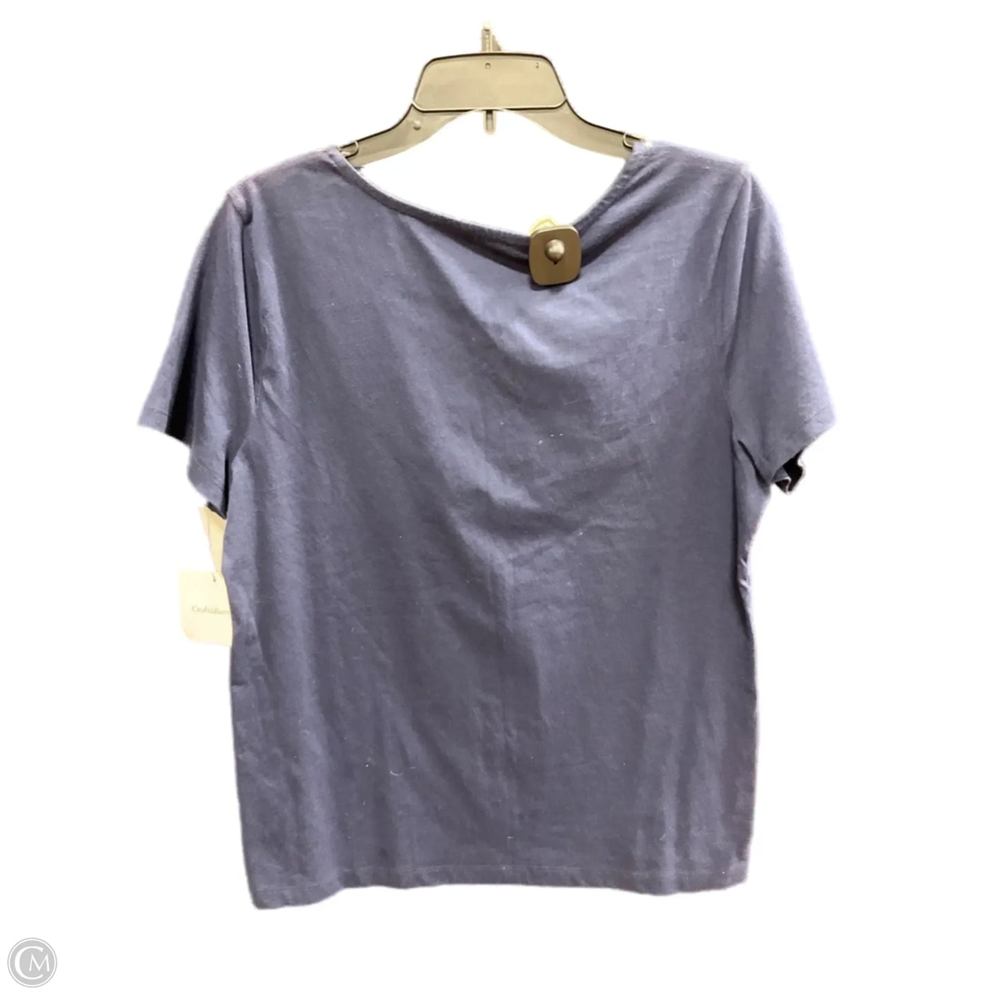 Top Short Sleeve By Croft And Barrow In Blue & White, Size: L