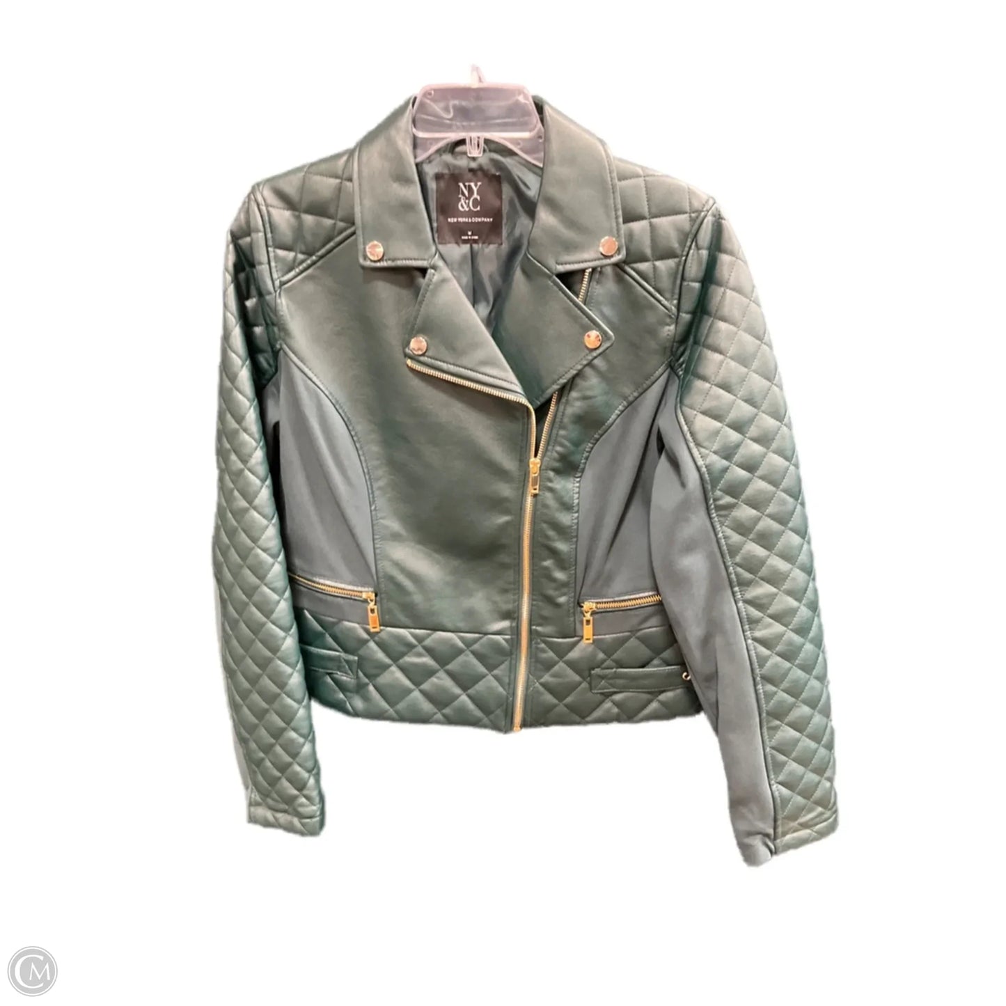 Jacket Moto By New York And Co In Green, Size: M