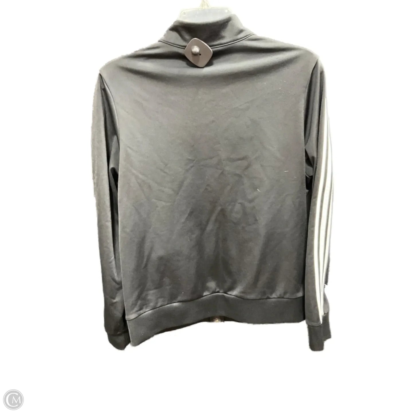 Athletic Jacket By Adidas In Black & White, Size: L