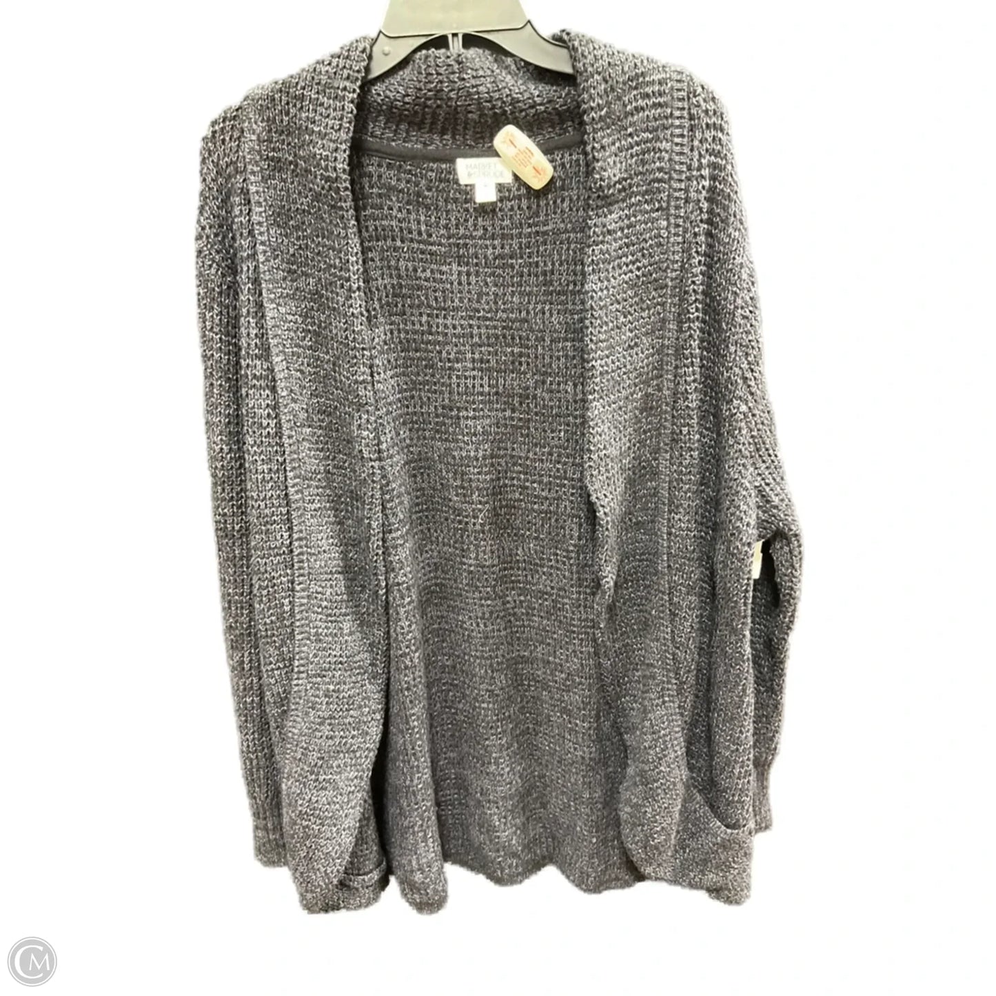 Sweater Cardigan By Market & Spruce In Black & Grey, Size: 2x