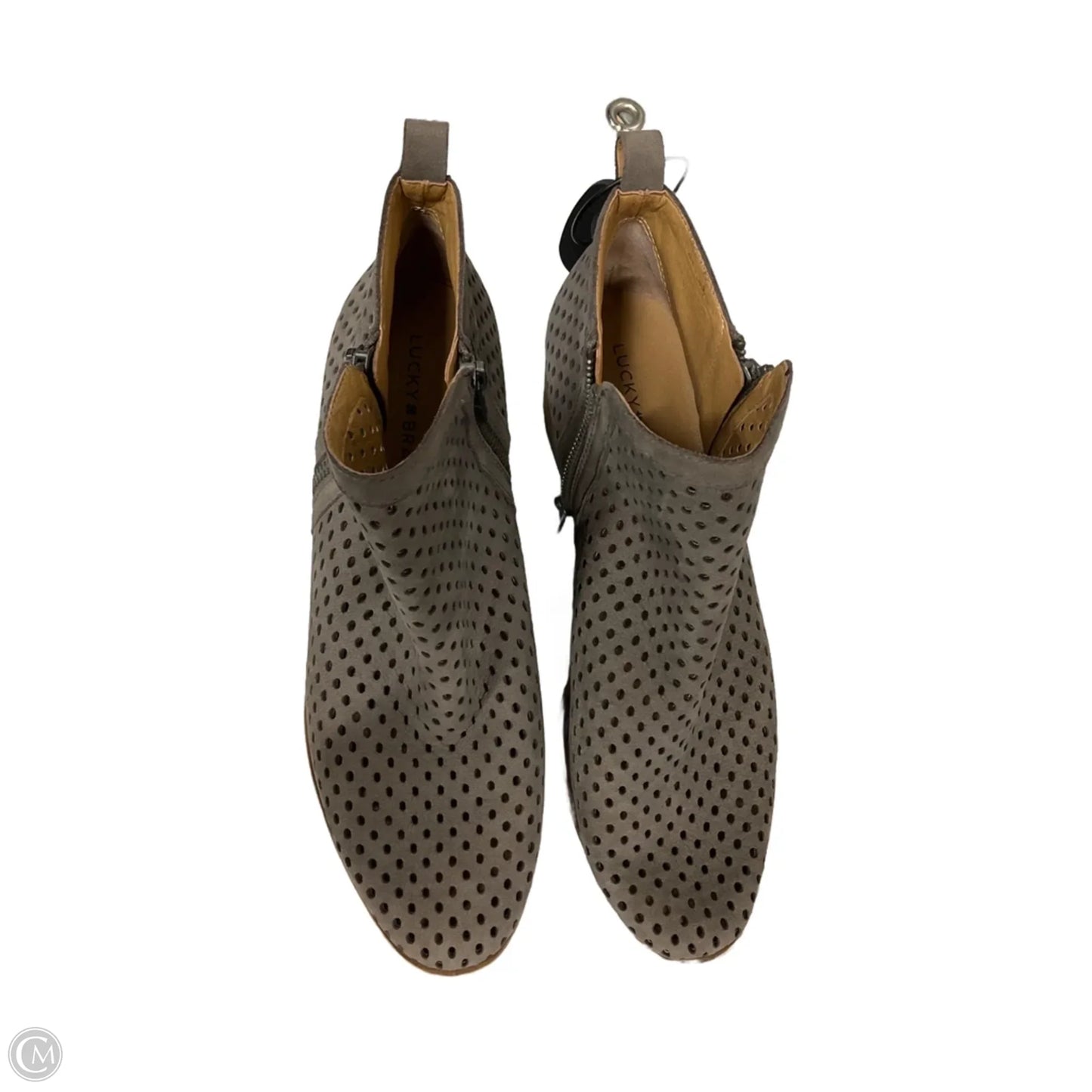 Boots Ankle Heels By Lucky Brand In Taupe, Size: 9.5