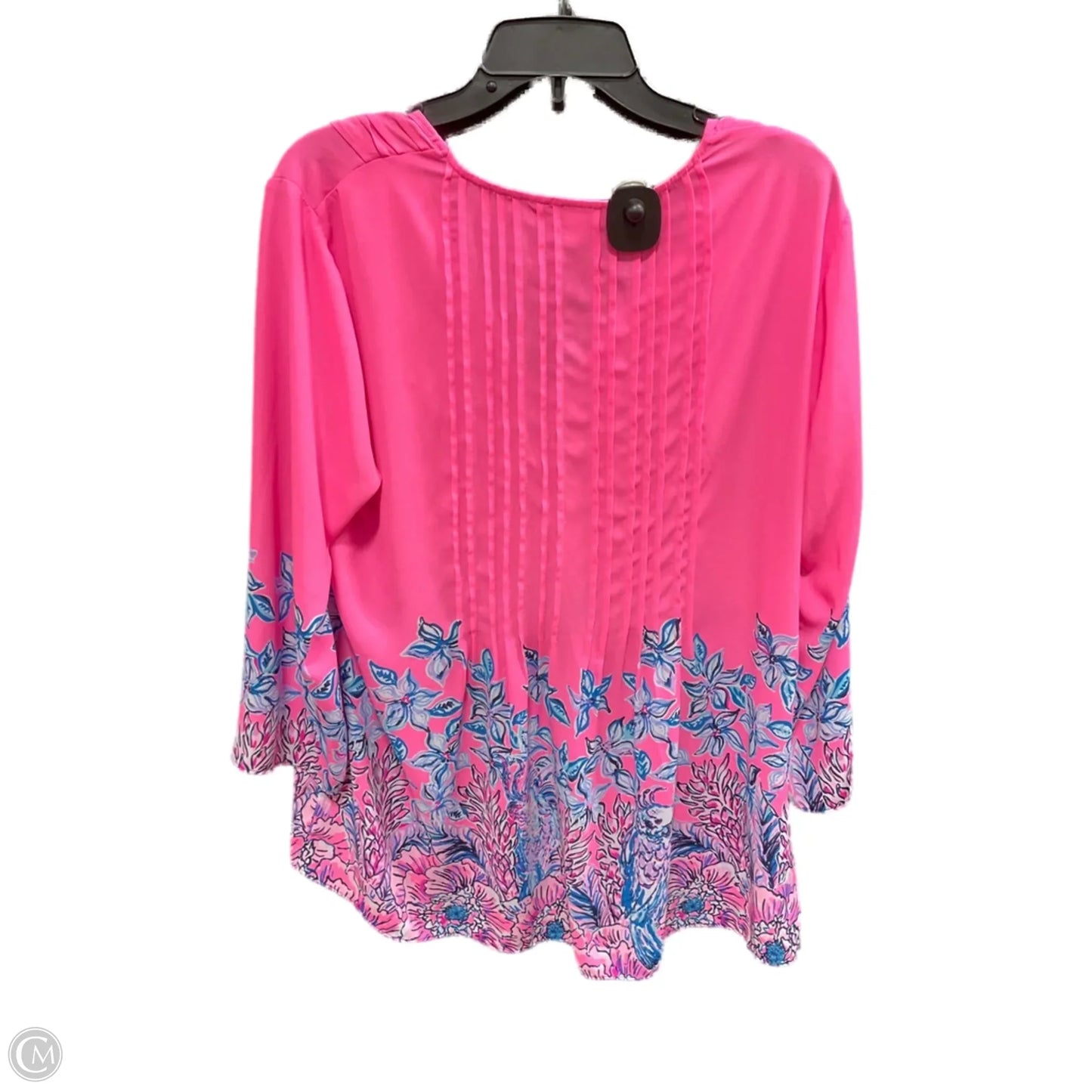 Top Long Sleeve Designer By Lilly Pulitzer In Blue & Pink, Size: M