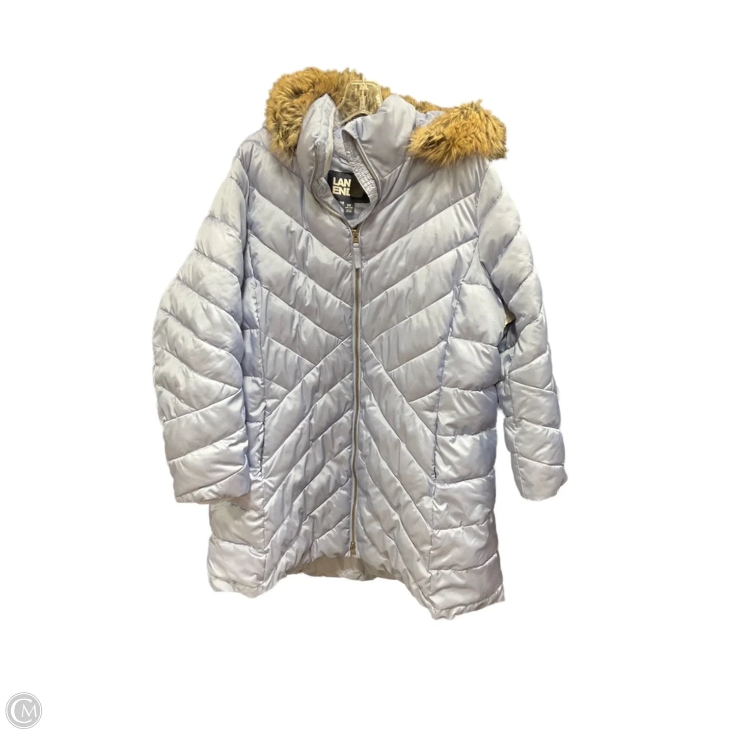 Coat Puffer & Quilted By Lands End In Purple, Size: 2x