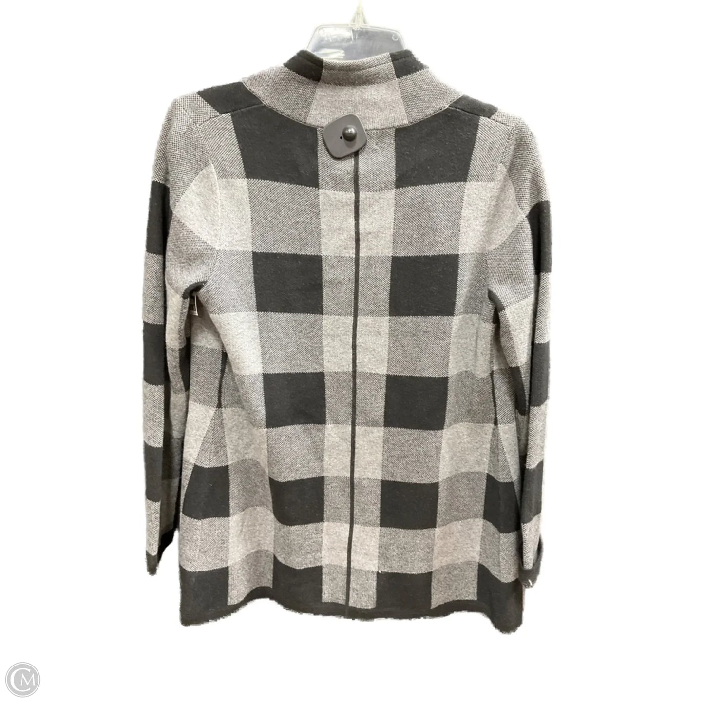 Sweater Cardigan By Adrienne Vittadini In Black & Grey, Size: S