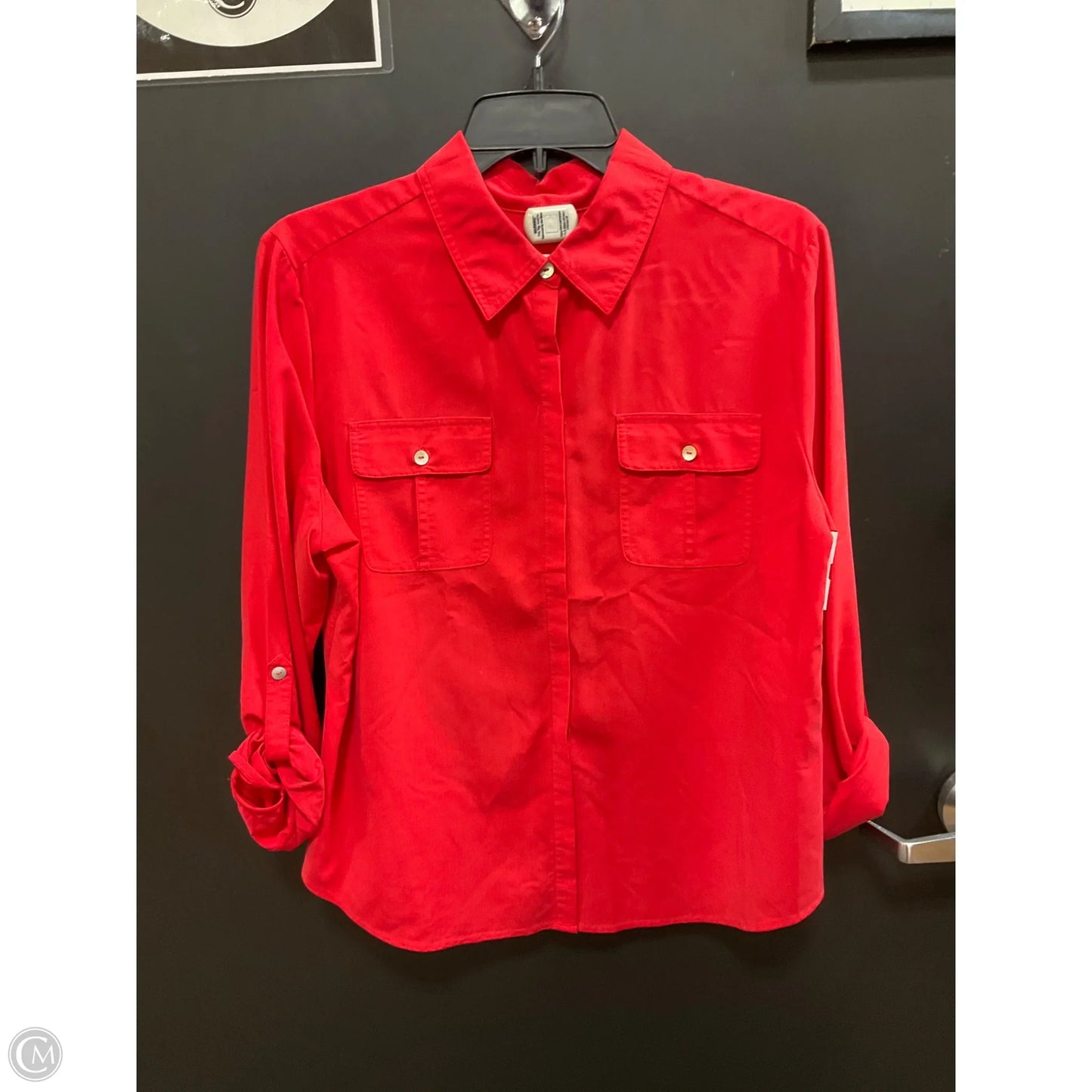 Blouse Long Sleeve By Chicos In Orange, Size: M