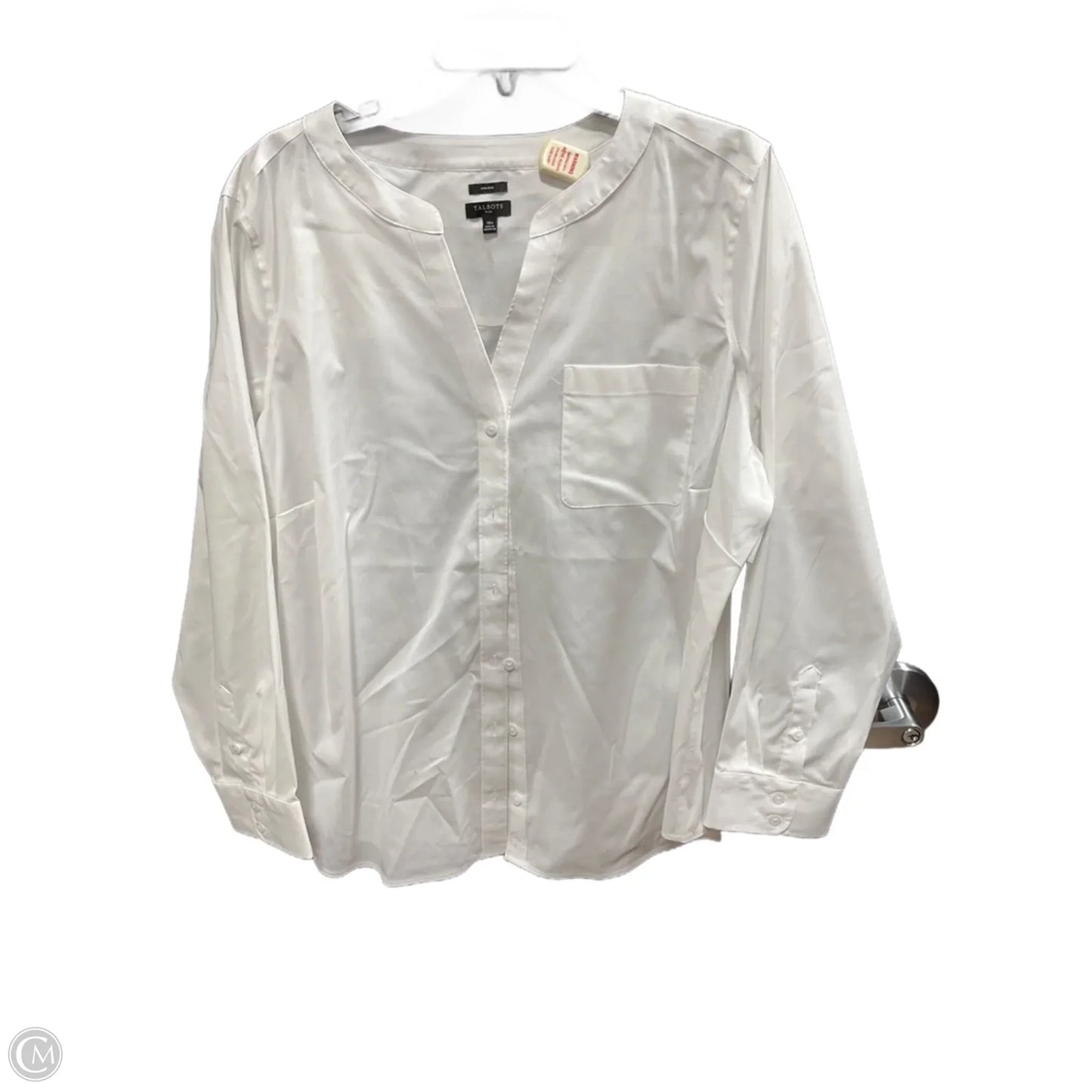 Top Long Sleeve By Talbots In White, Size: 18
