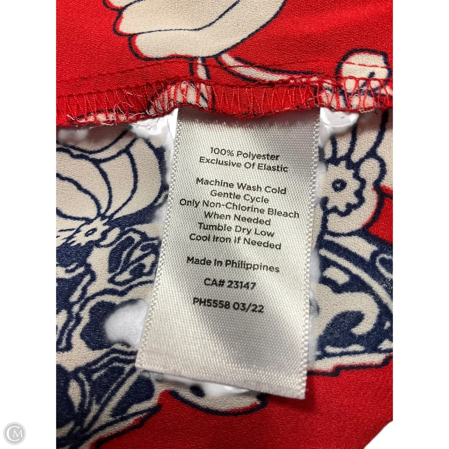 Top Long Sleeve By Talbots In Red & White, Size: 2x